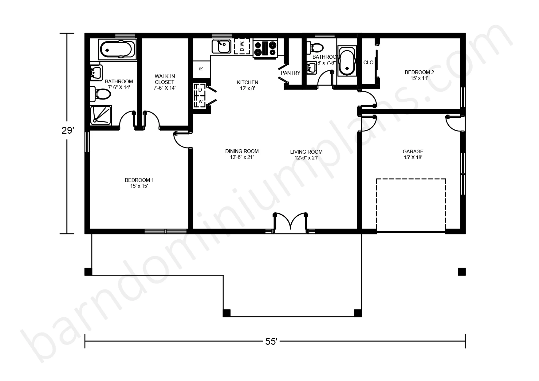 BCO-40029 Barndominium House Plan - Image 2