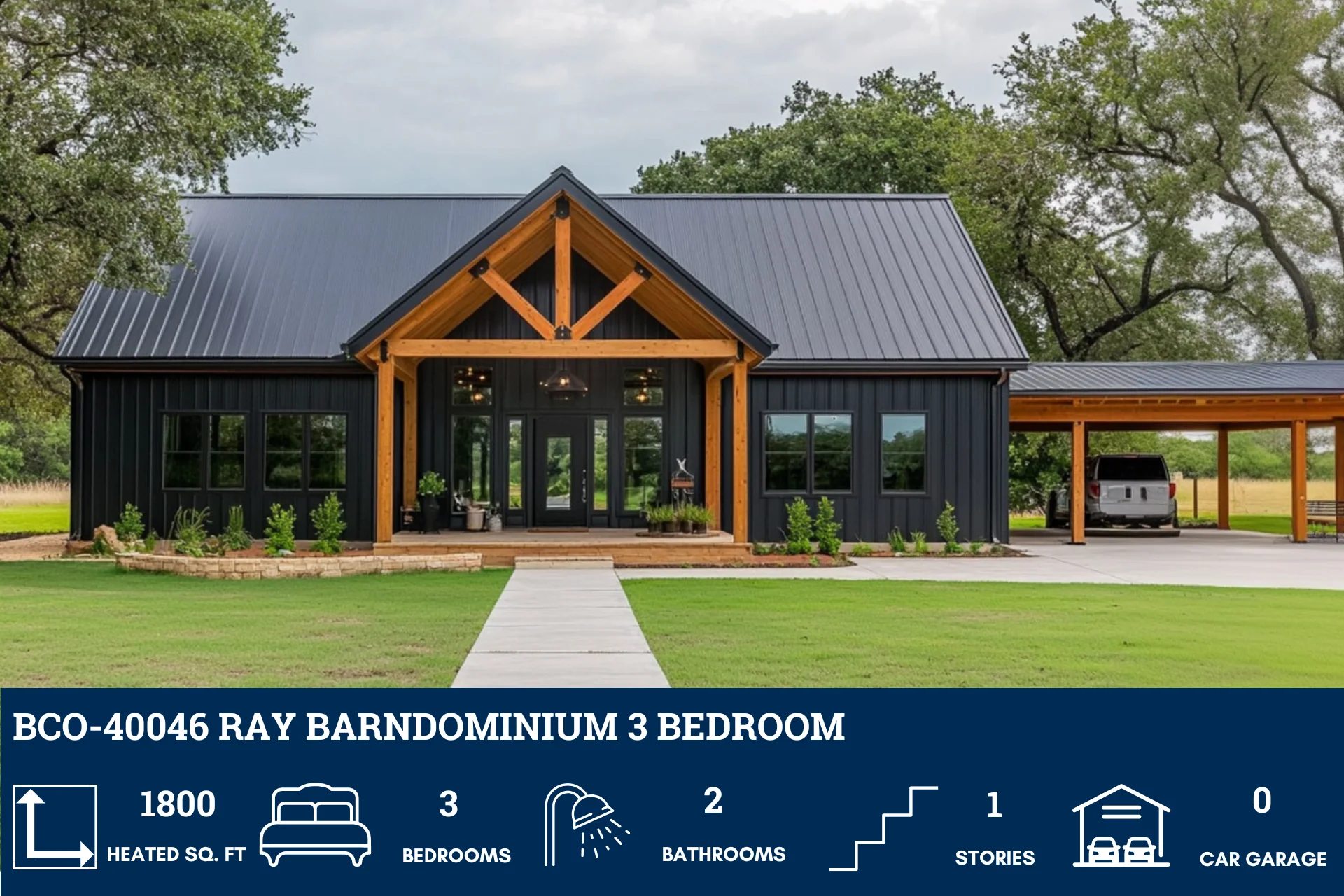 BCO-40046 Ray Barndominium House Plan - Image 2