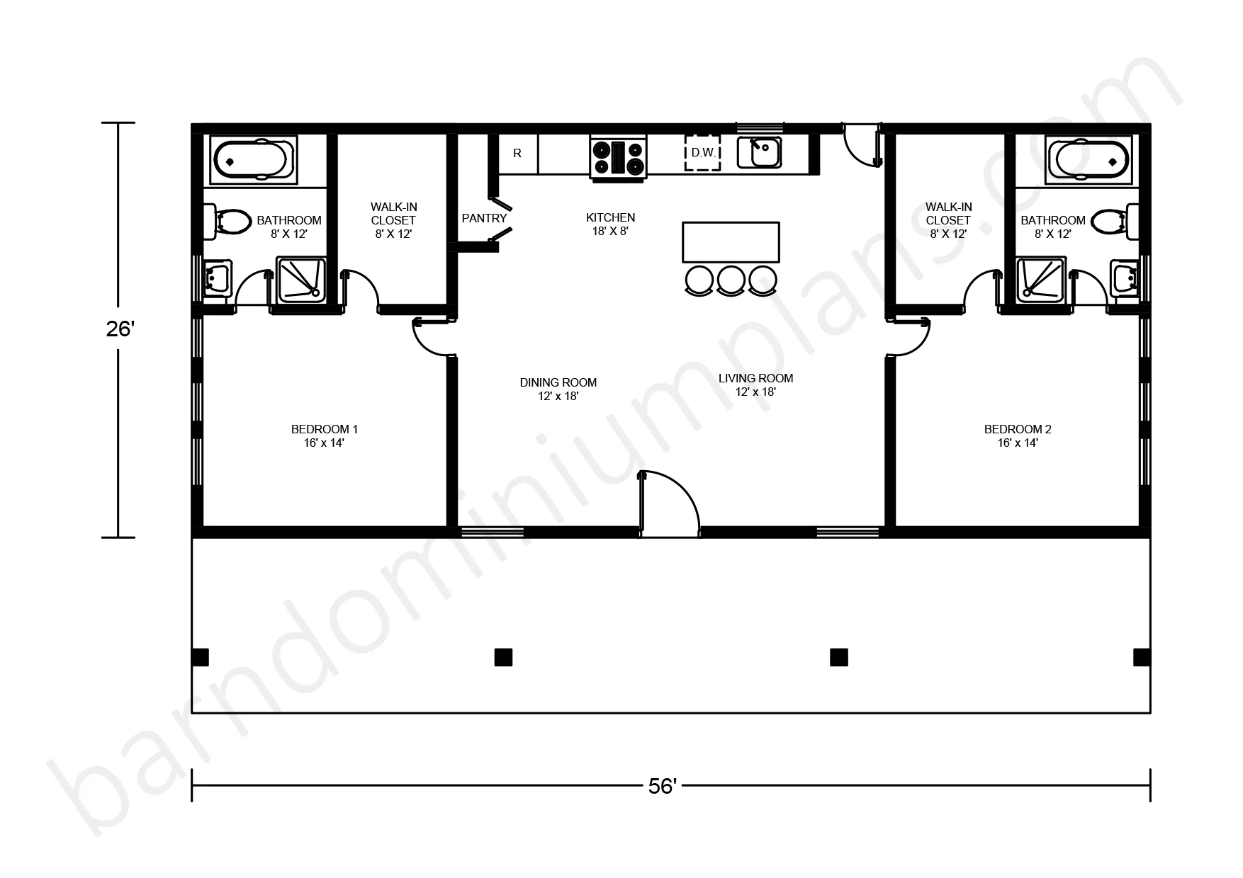 BCO-40056 Barndominium House Plan - Image 2