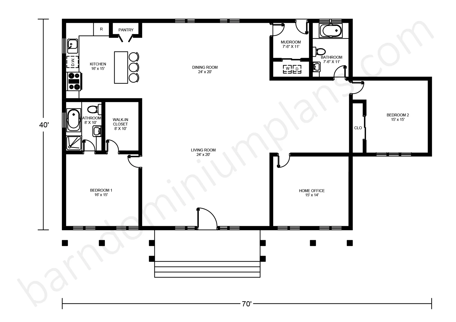 BCO-40075 Barndominium House Plan - Image 3