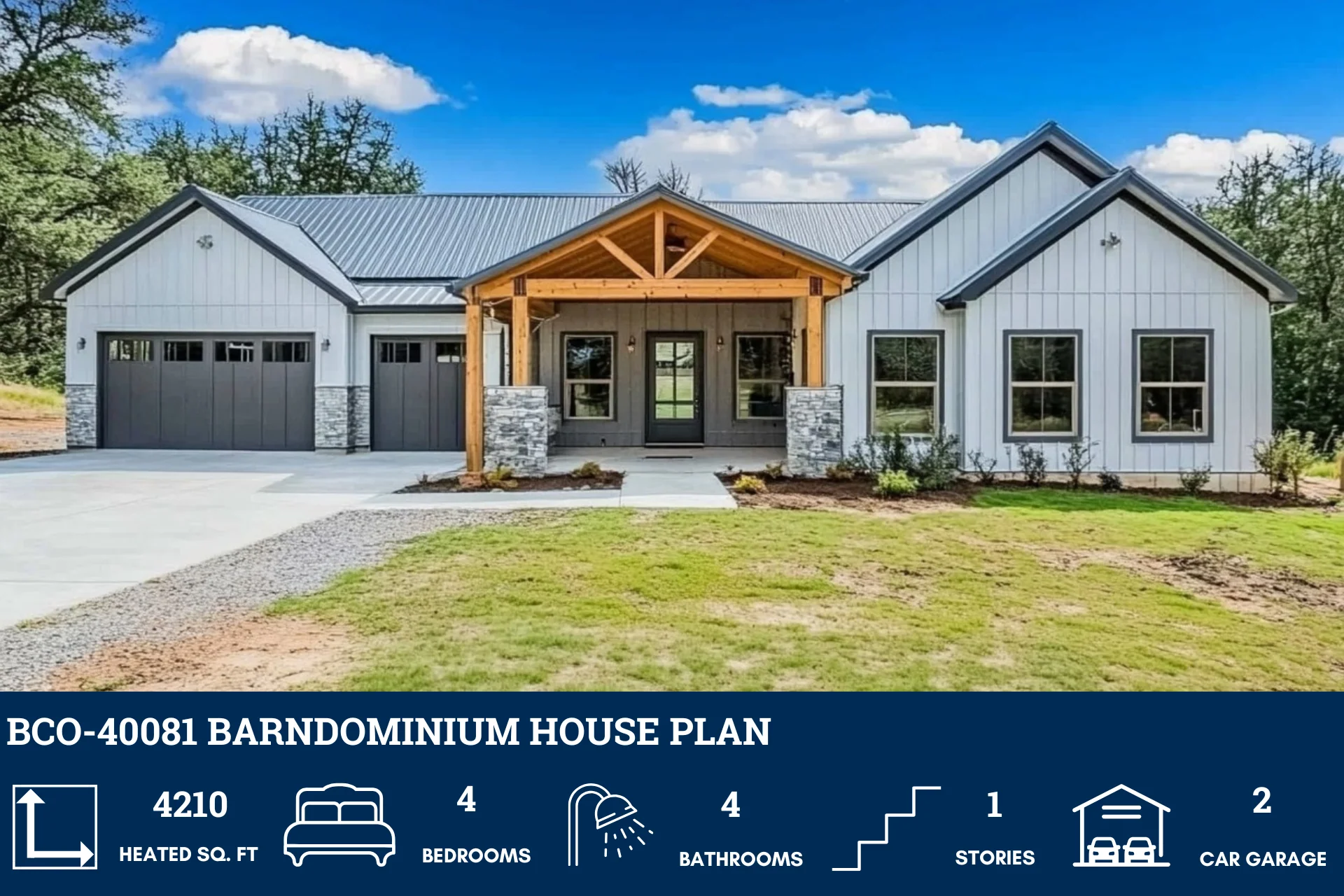 BCO-40081 Barndominium House Plan - Image 2