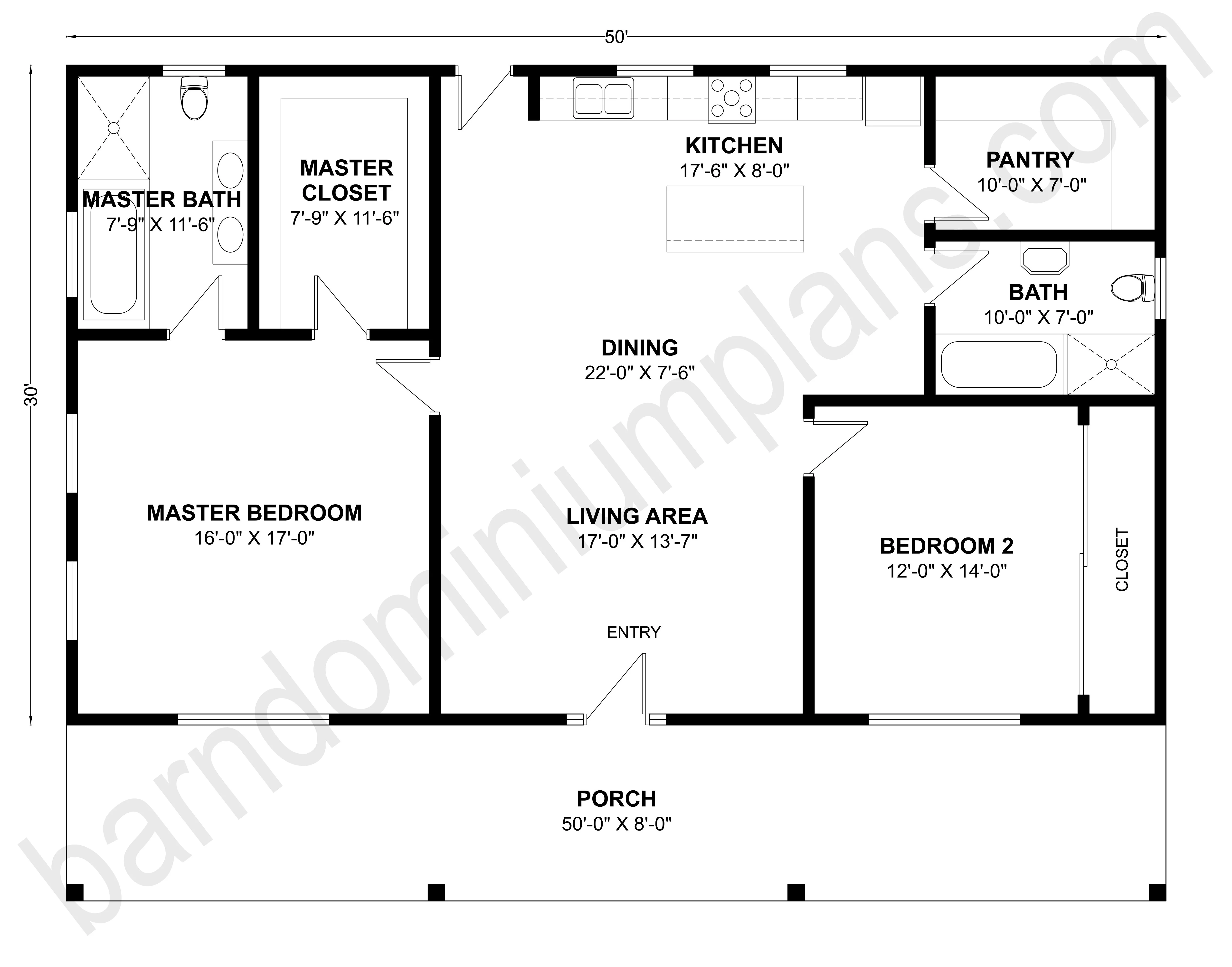 BCO-40109 Barndominium House Plan - Image 3