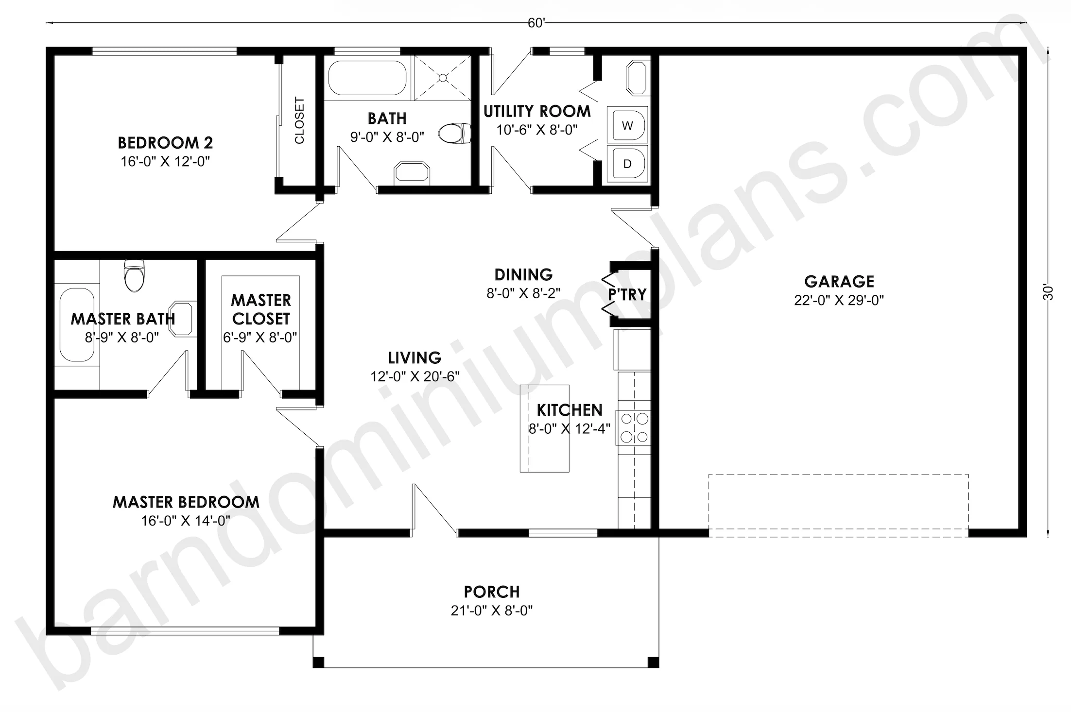 BCO-40119 Barndominium House Plan - Image 3