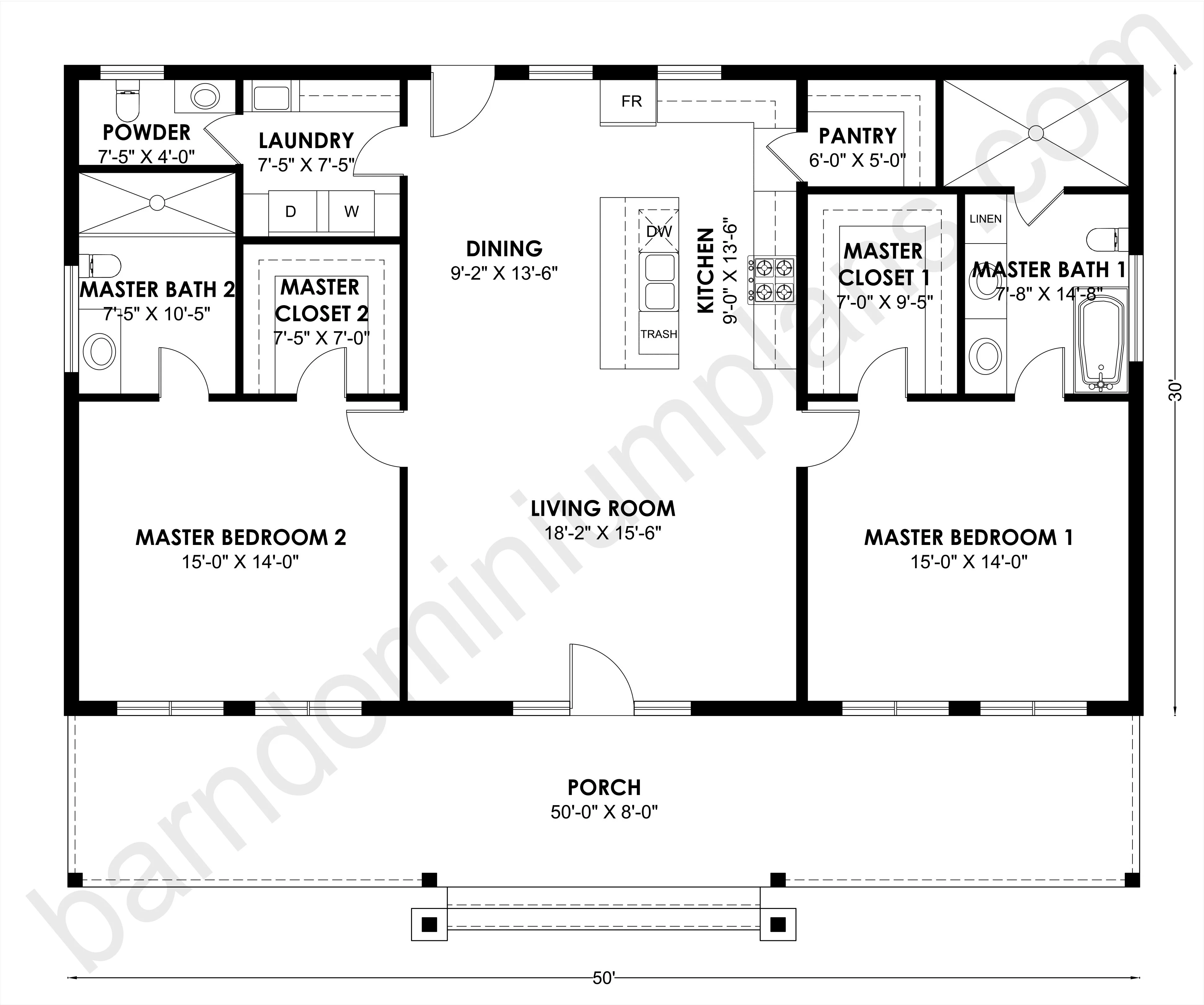 BCO-40122-M Barndominium House Plan - Image 7