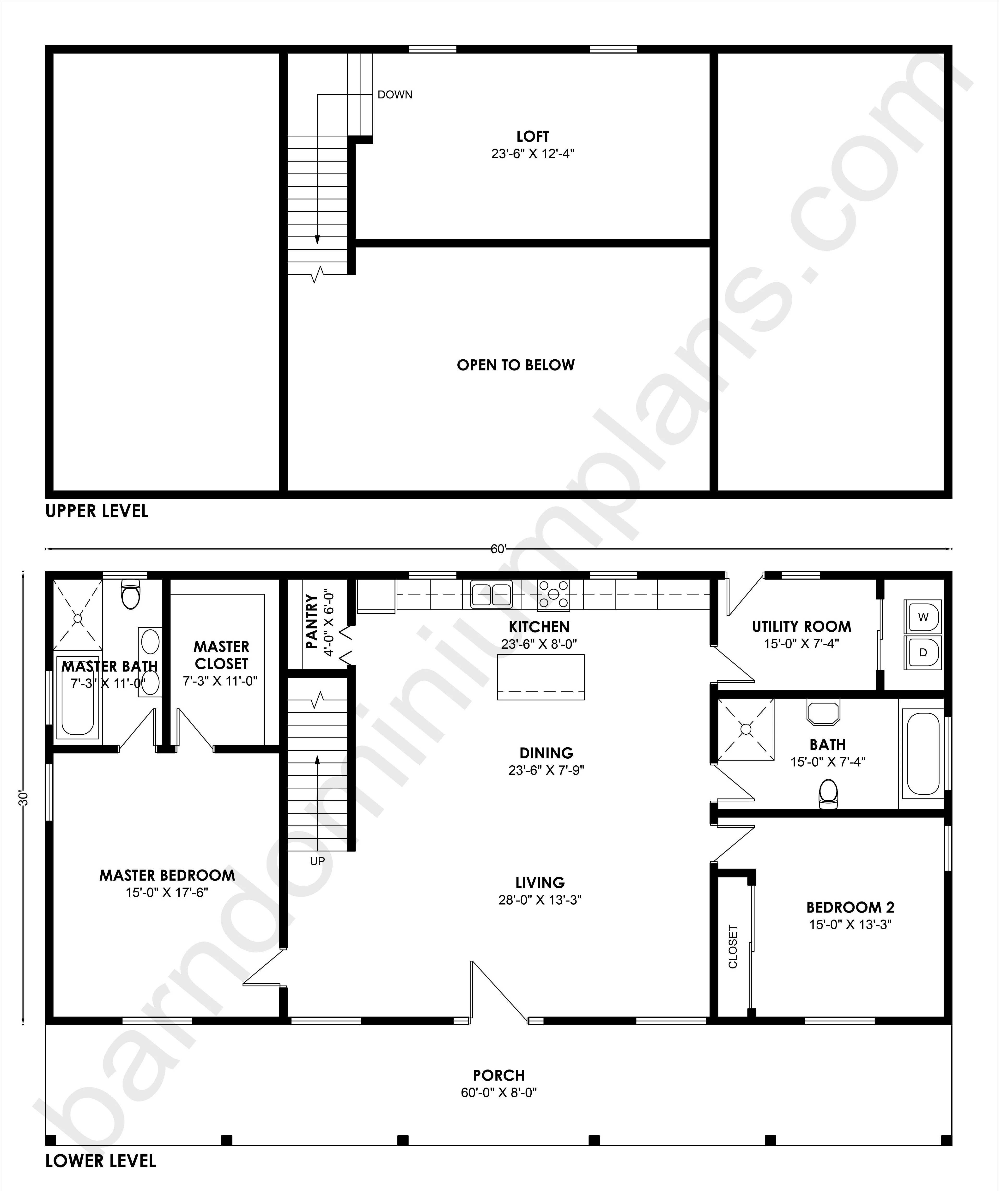 BCO-40129 Barndominium House Plan - Image 3