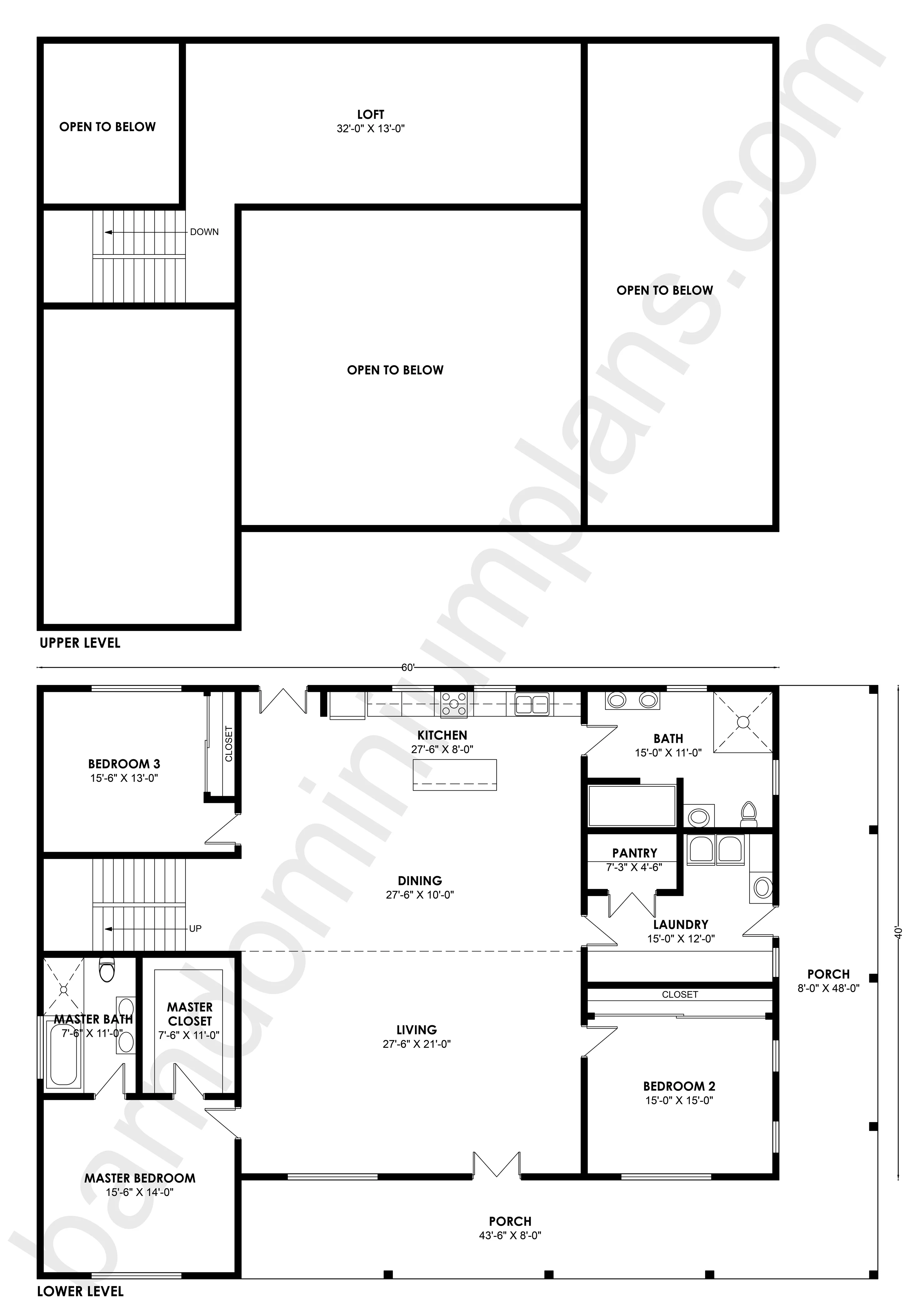 BCO-40143 Barndominium House Plan - Image 3