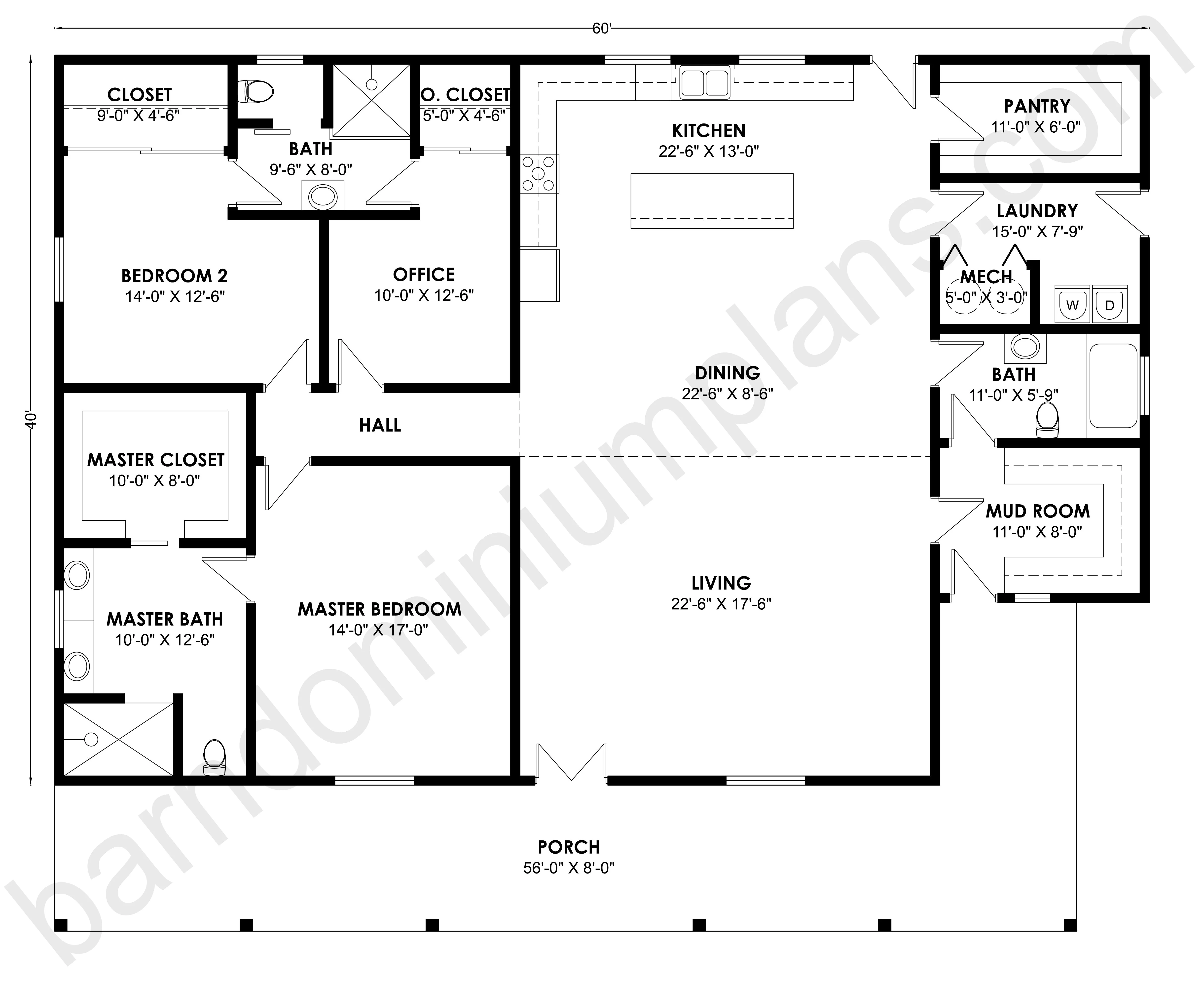 BCO-40152 Barndominium House Plan - Image 3