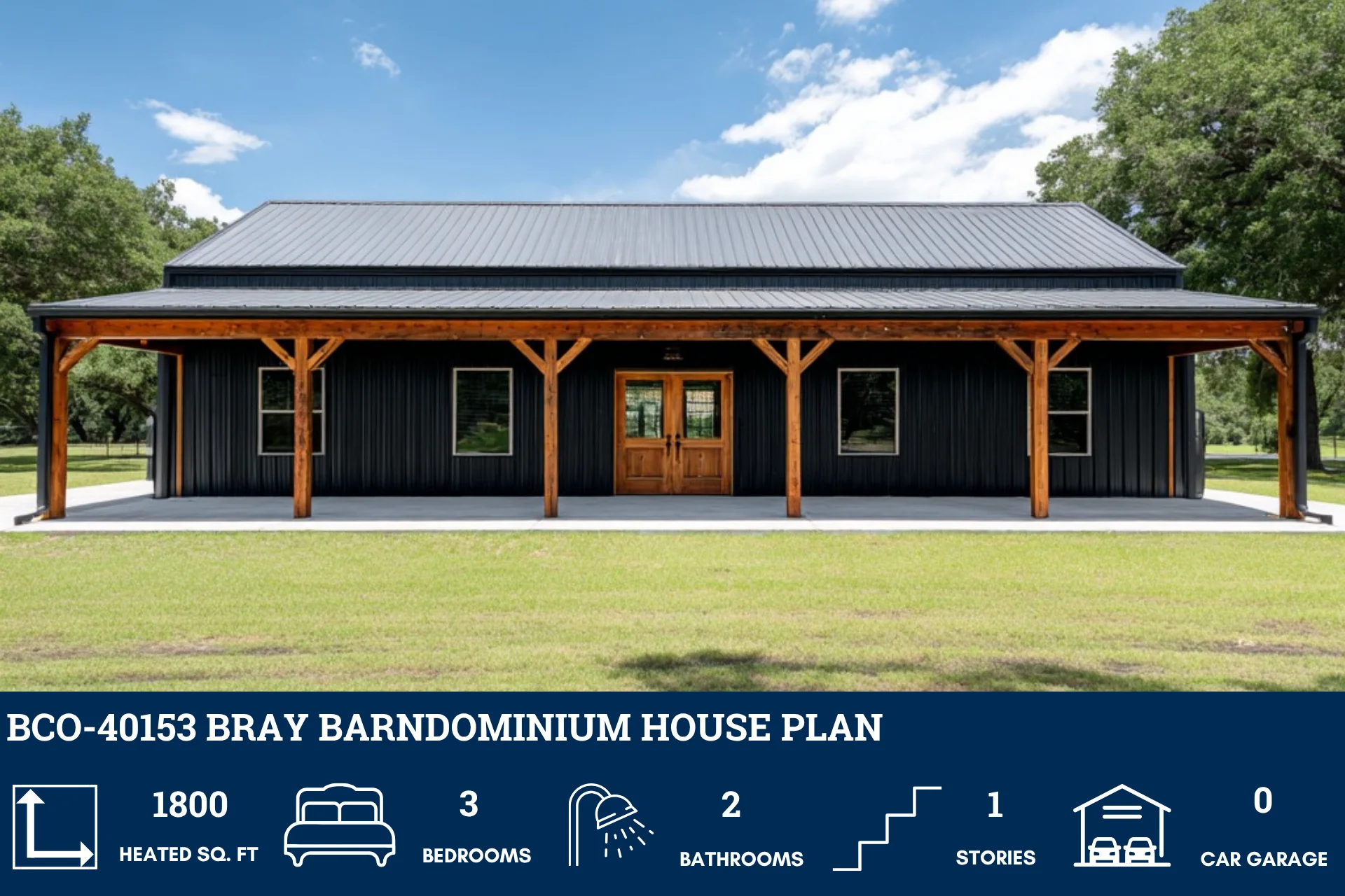 BCO-40153 Bray Barndominium House Plan - Image 2