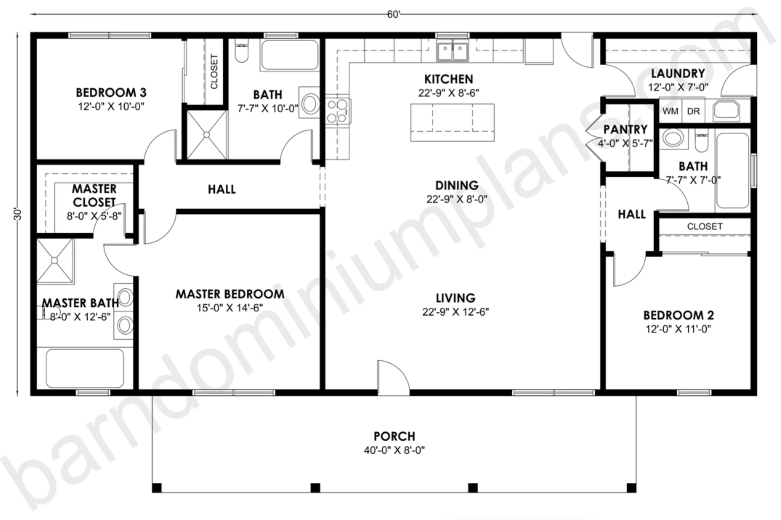 BCO-40181 Barndominium House Plan - Image 3