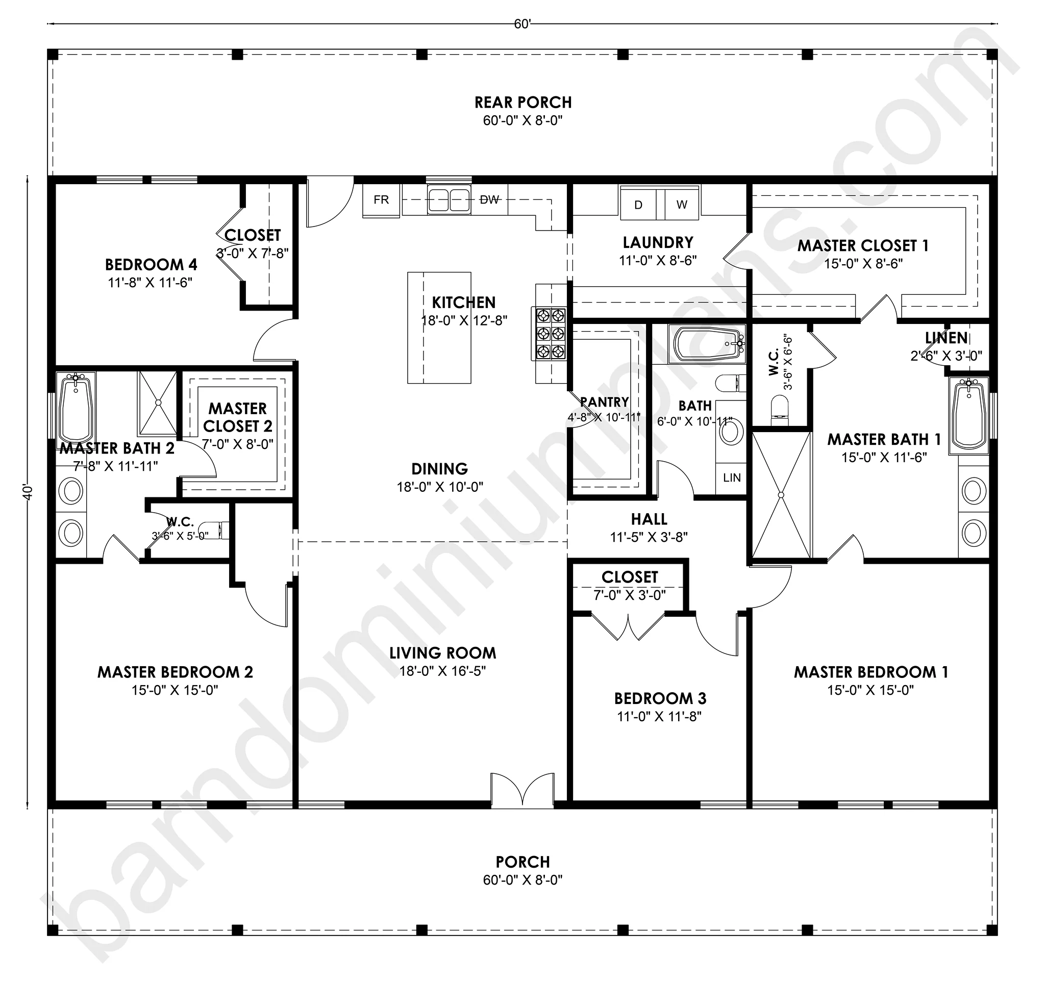 BCO-40201-M Barndominium House Plan - Image 3