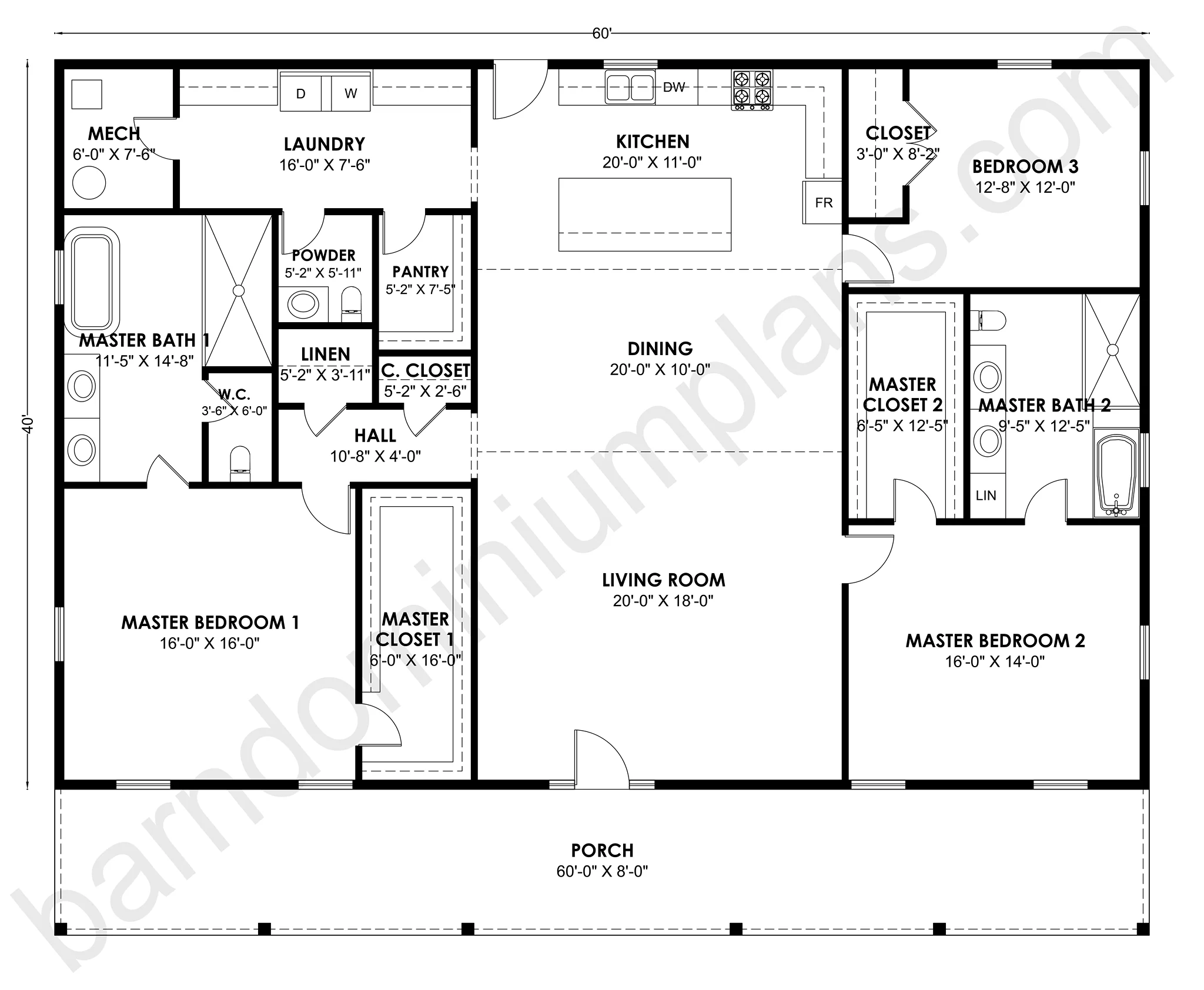 BCO-40204-M Barndominium House Plan - Image 3
