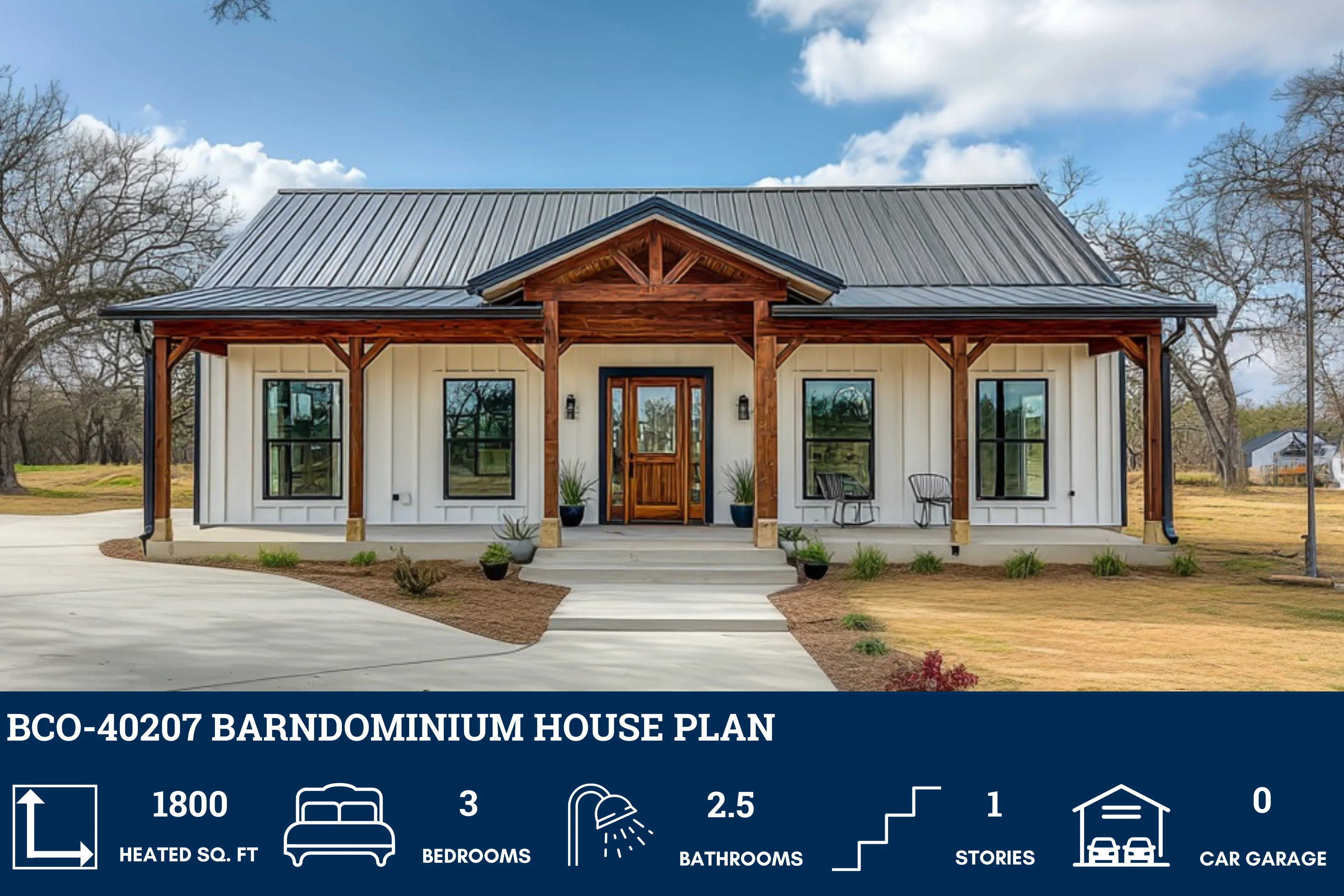 BCO-40207 Barndominium House Plan - Image 2