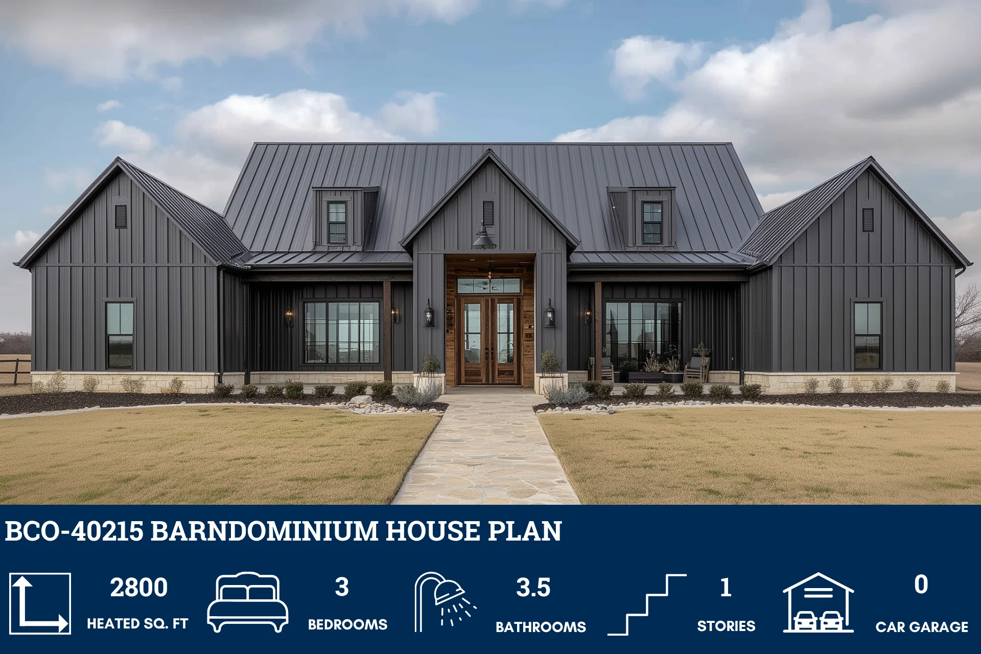BCO-40215 Barndominium House Plan - Image 2