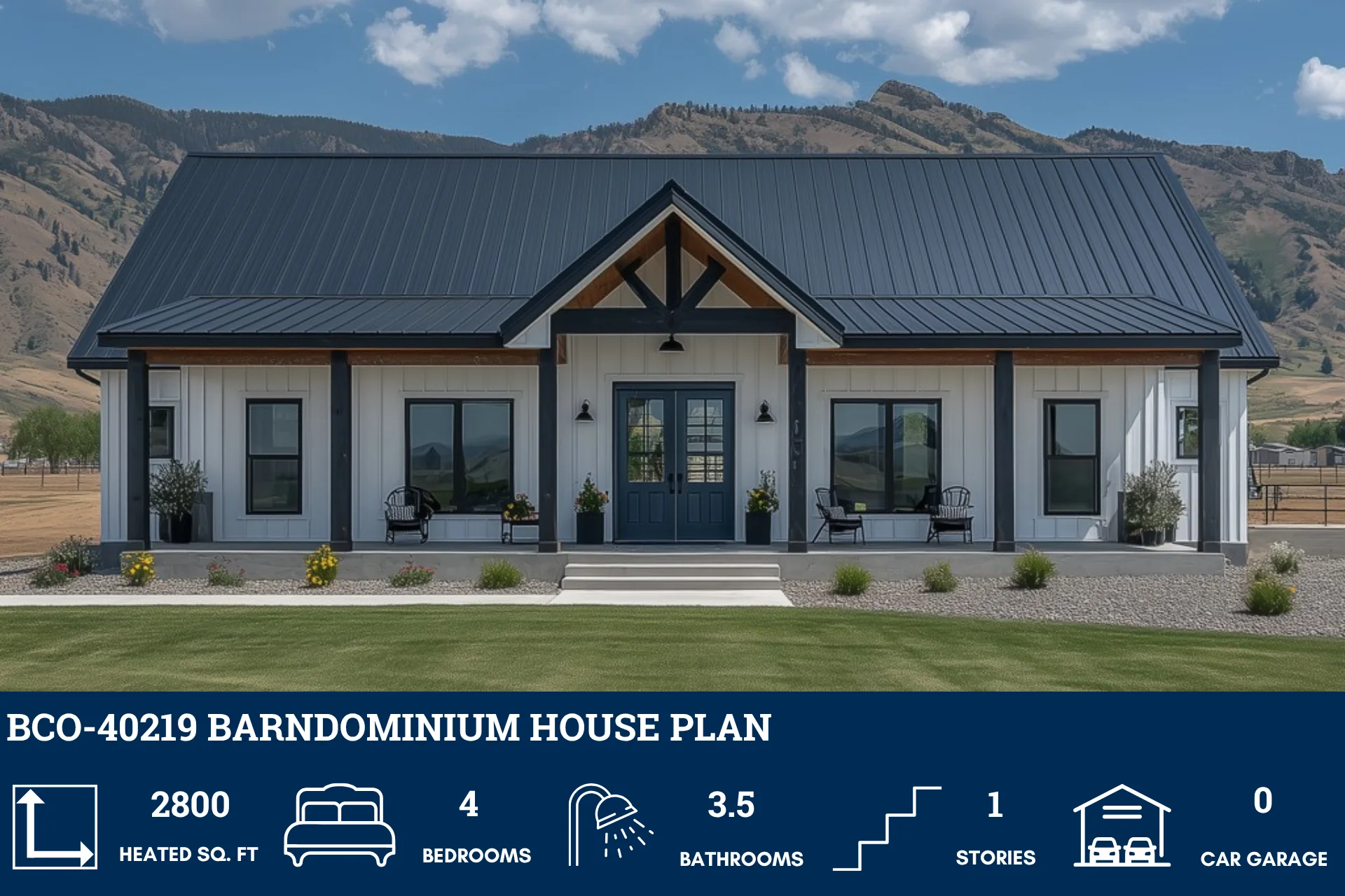 BCO-40219 Barndominium House Plan - Image 2