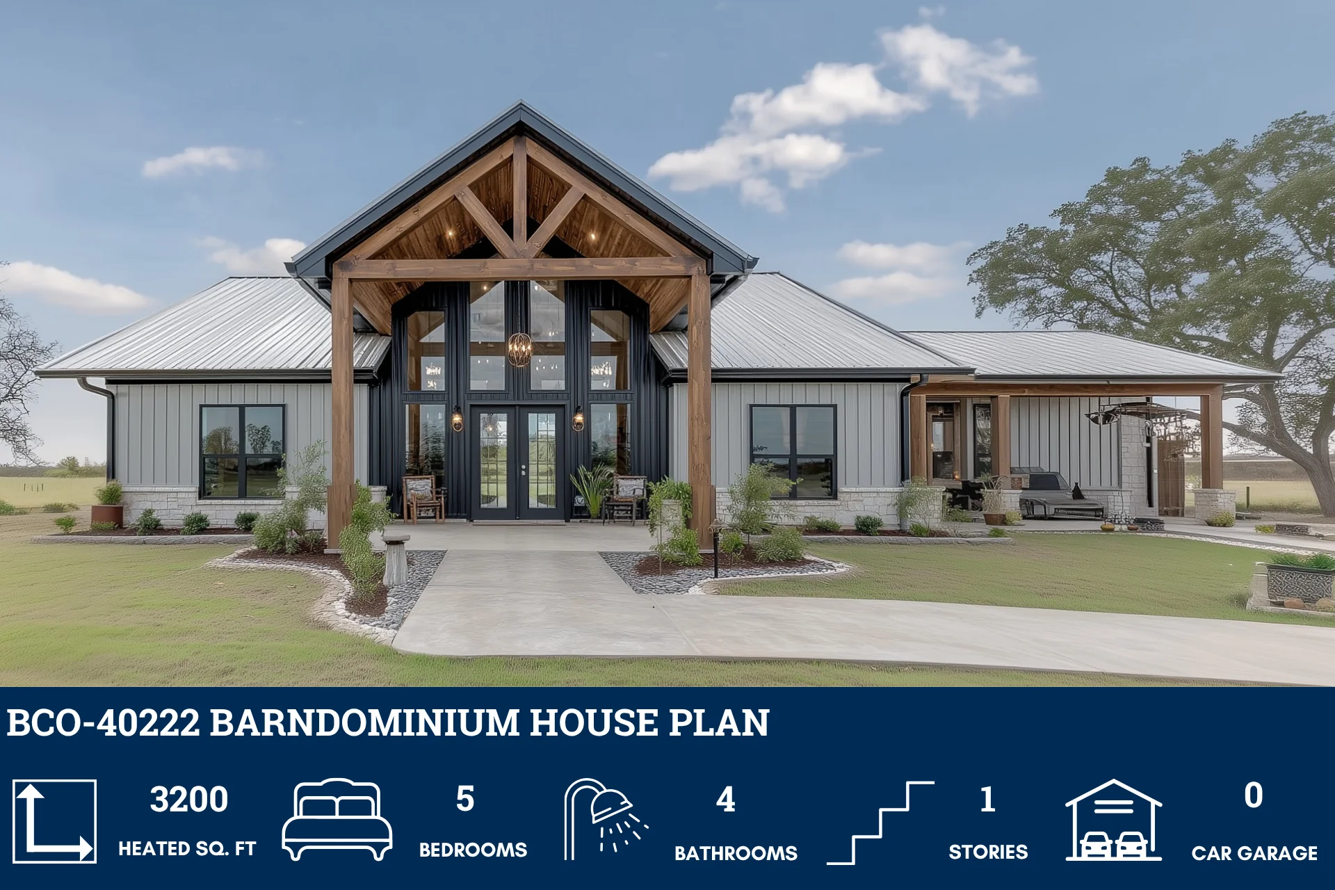 BCO-40222 Barndominium House Plan - Image 2