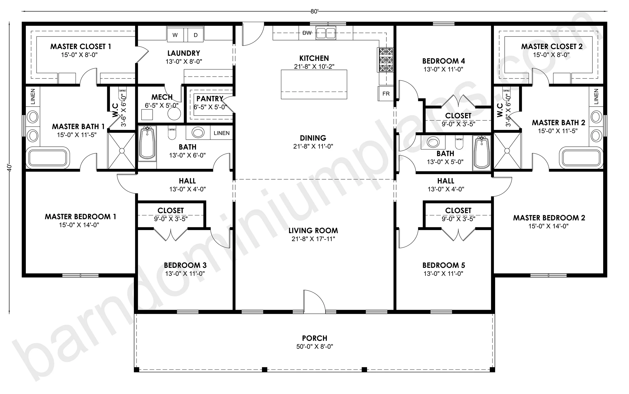 BCO-40226 Barndominium House Plan - Image 3