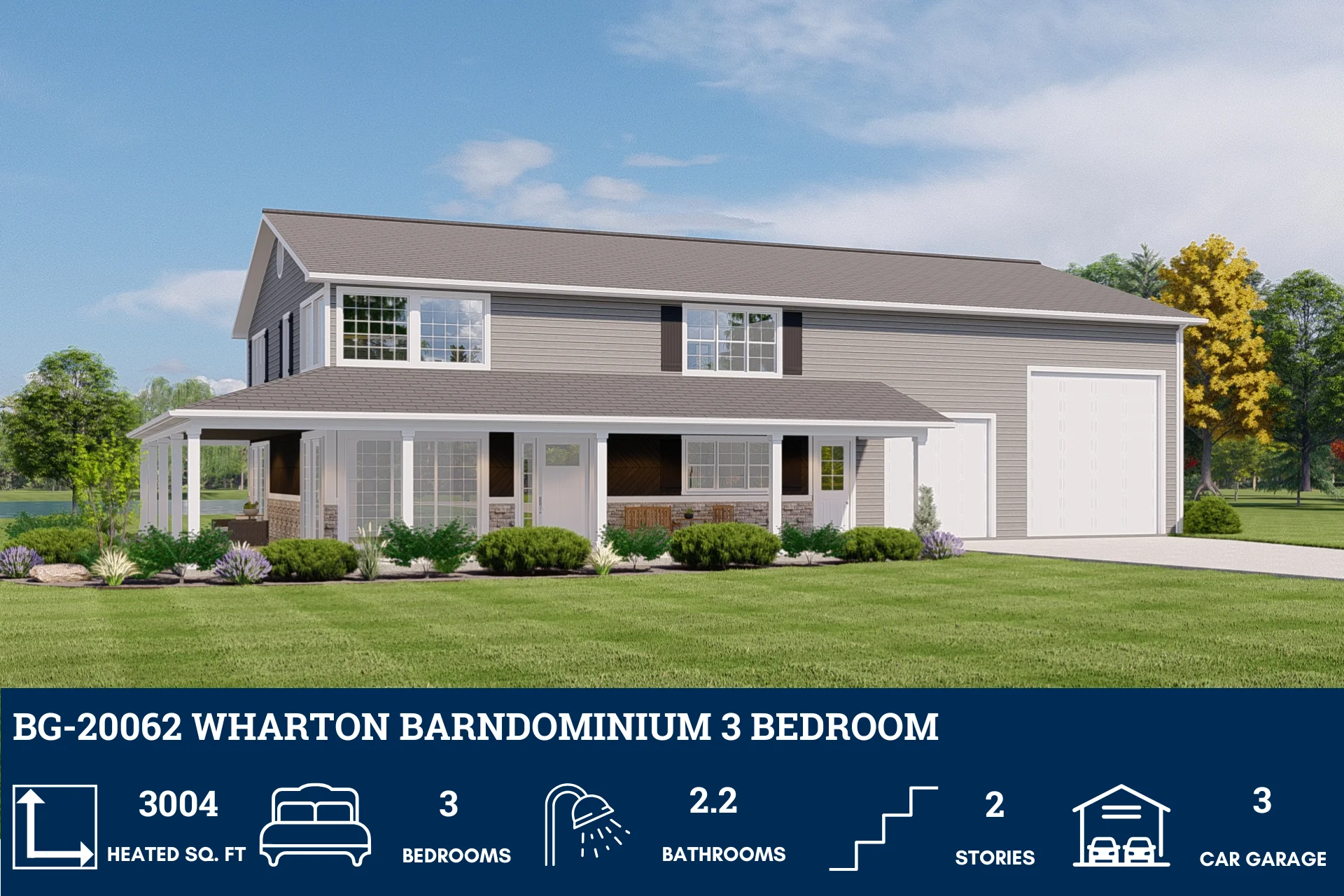 BG-20062 Wharton Barndominium House Plan