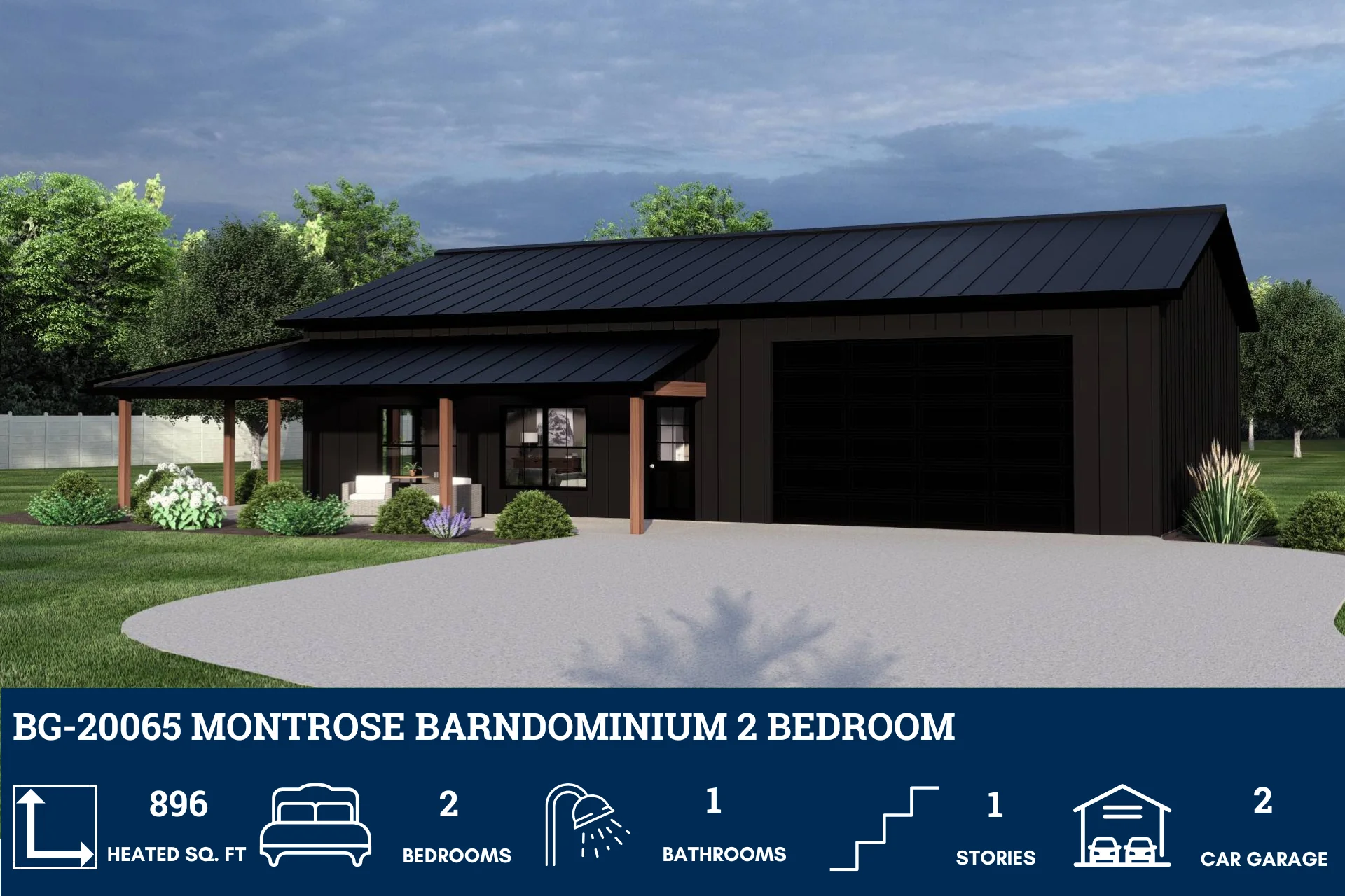 BG-20065 Montrose Barndominium House Plan