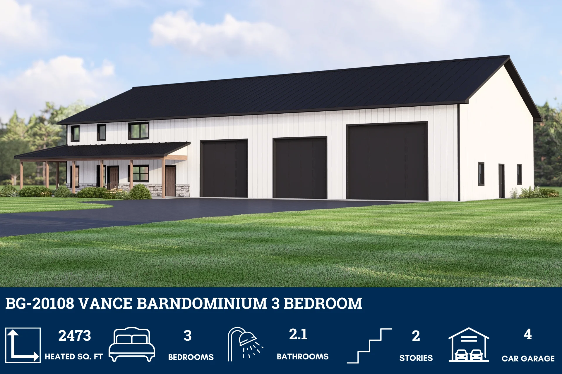 BG-20108 Vance Barndominium House Plan - Image 2