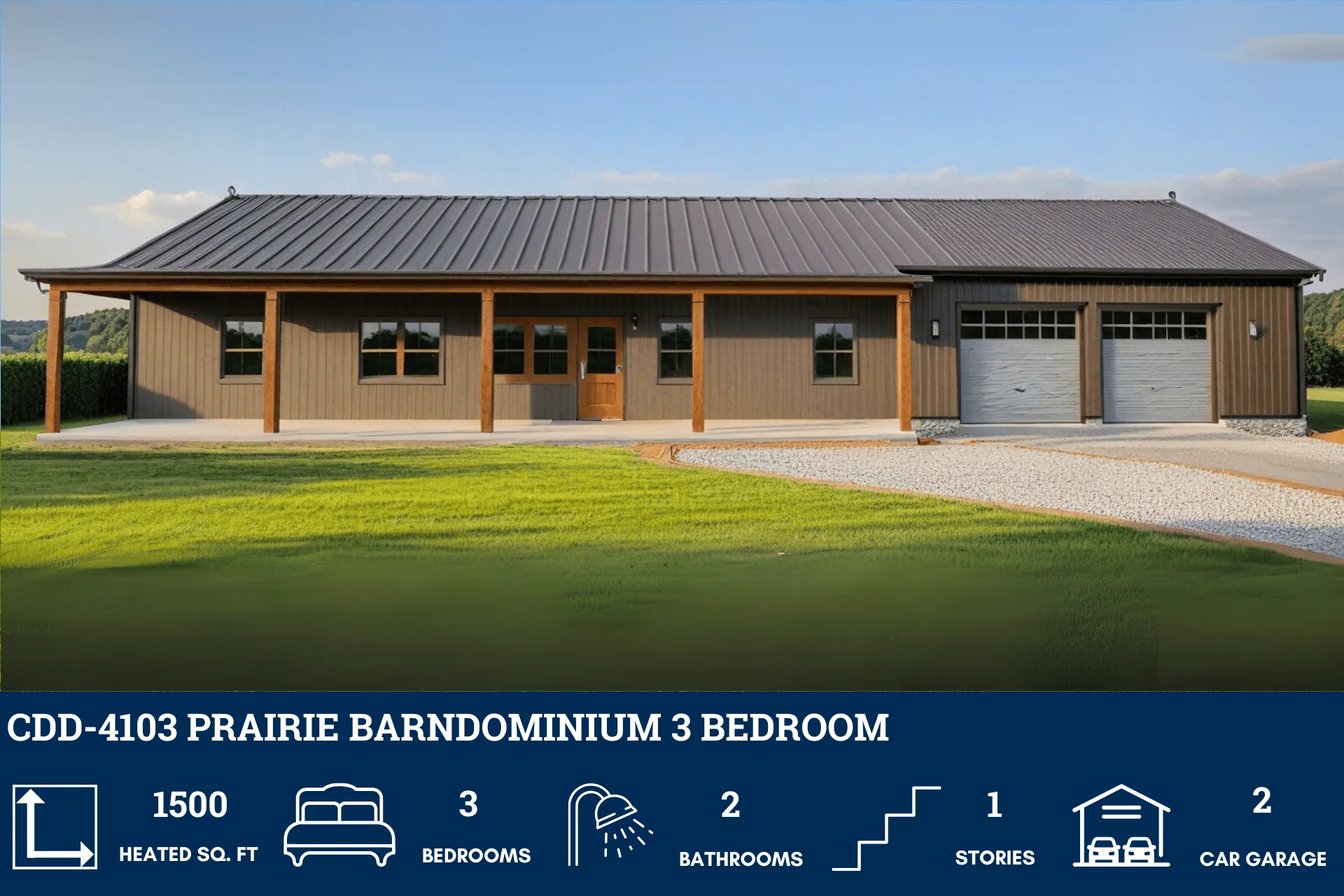 CDD-4103 Prairie Barndominium House Plan - Image 3