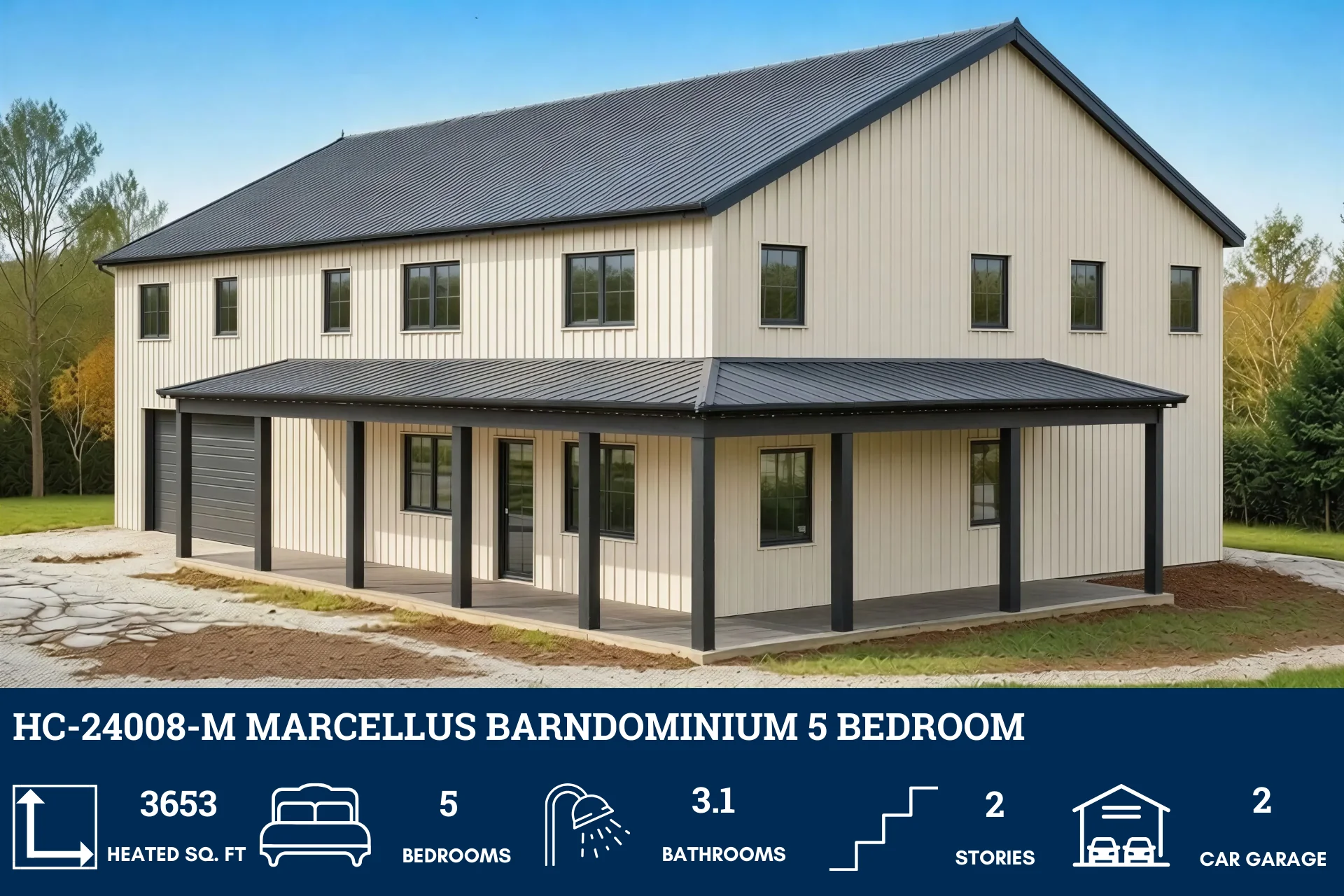 HC-24008-M Marcellus Barndominium House Plan - Image 5