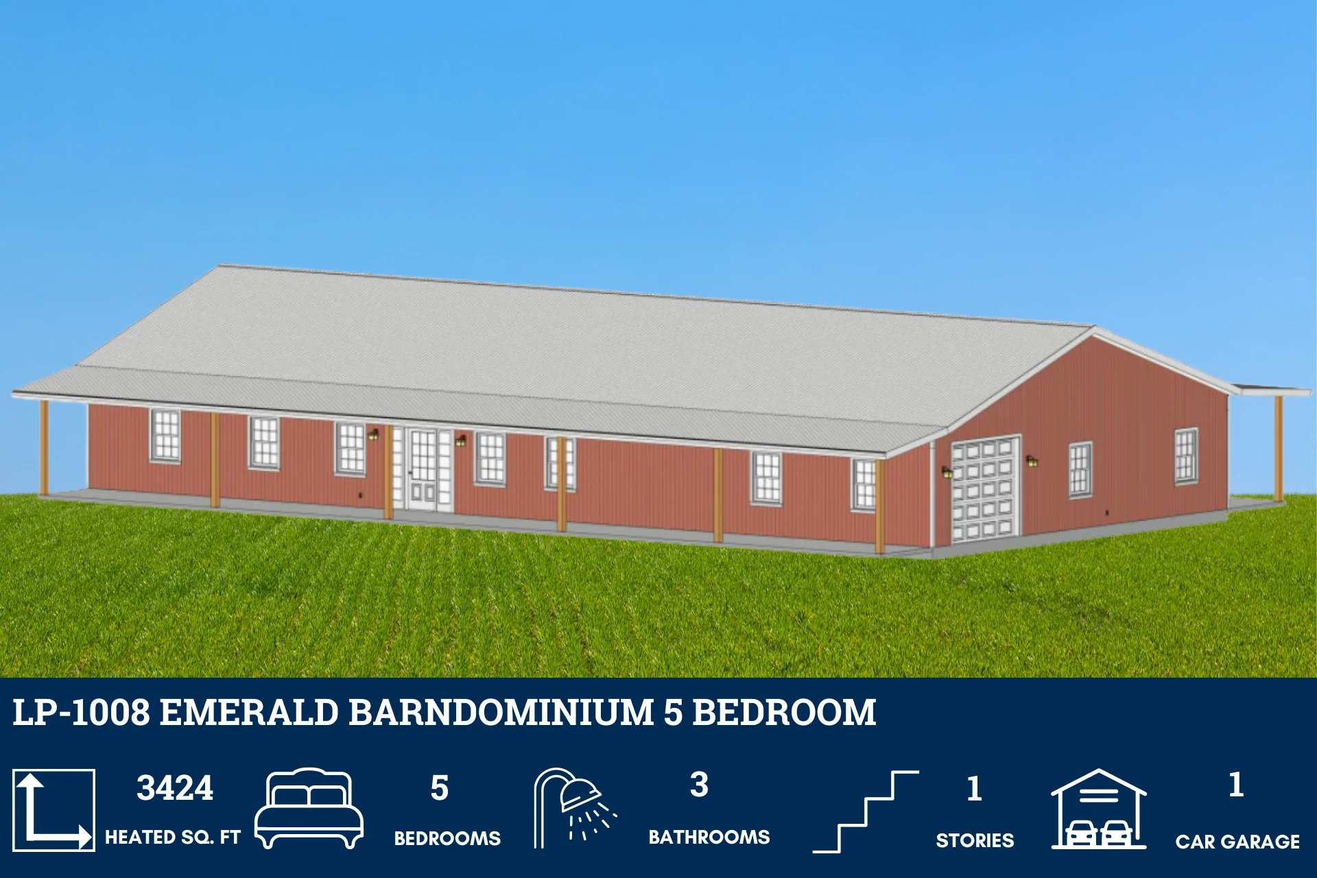 LP-1008 Emerald Barndominium House Plans - Image 5