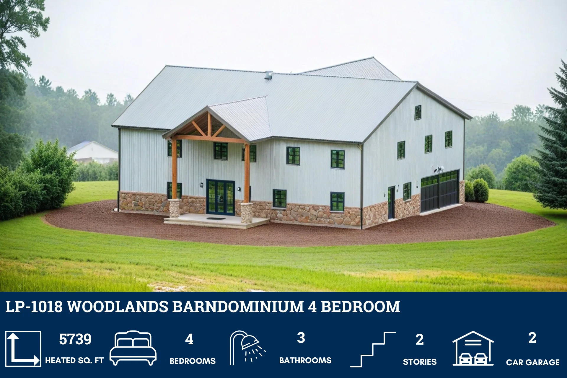 LP-1018 Woodlands Barndominium House Plans - Image 6