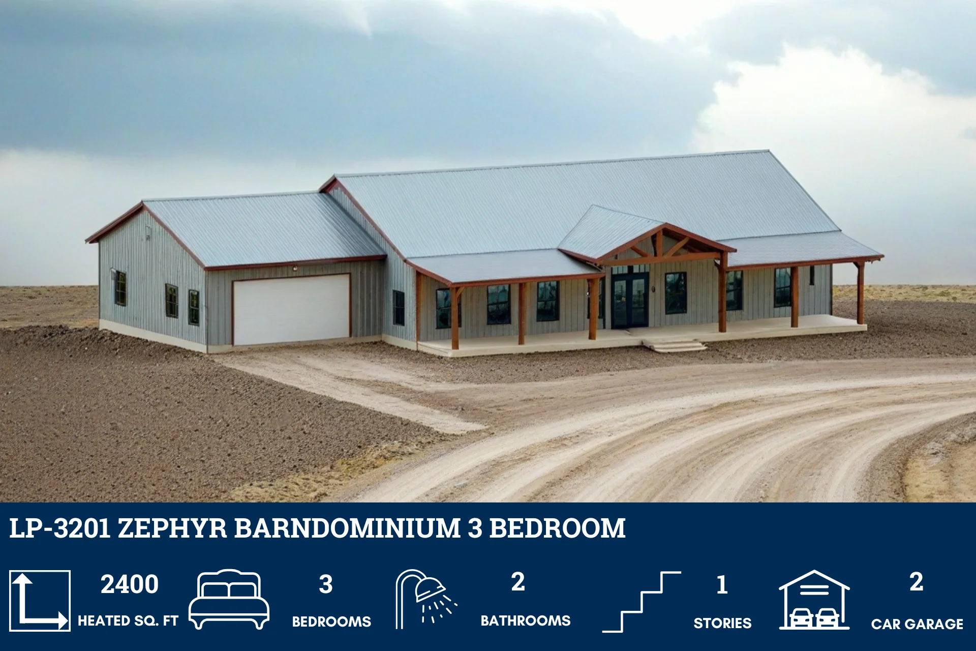 LP-3201 Zephyr Barndominium House Plan - Image 7