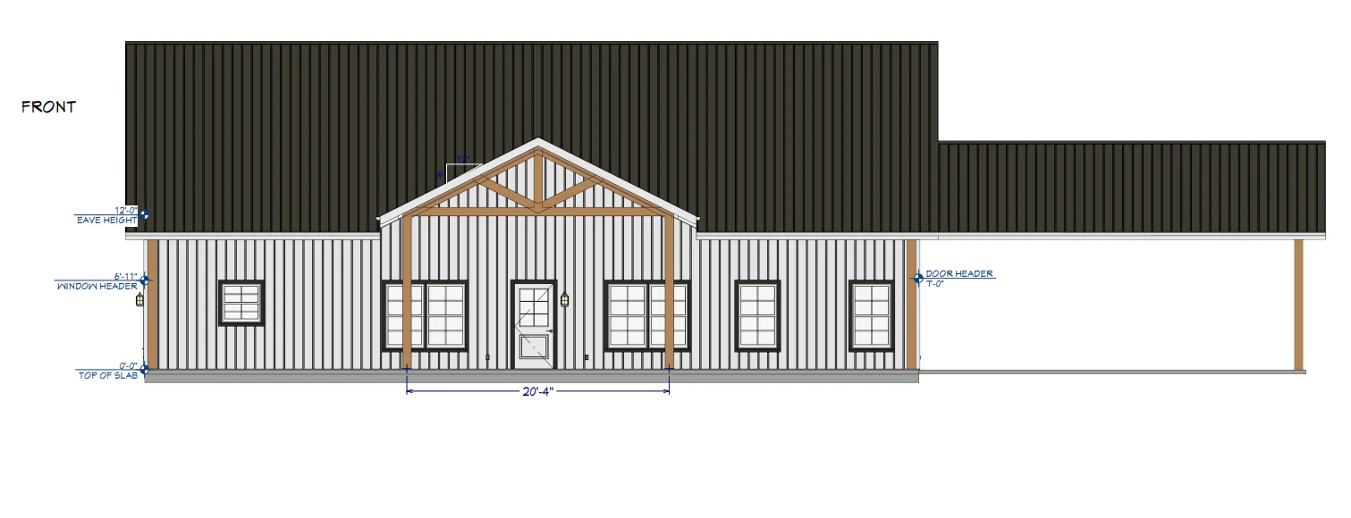 LP-3203 Aurora Barndominium House Plan - Image 3