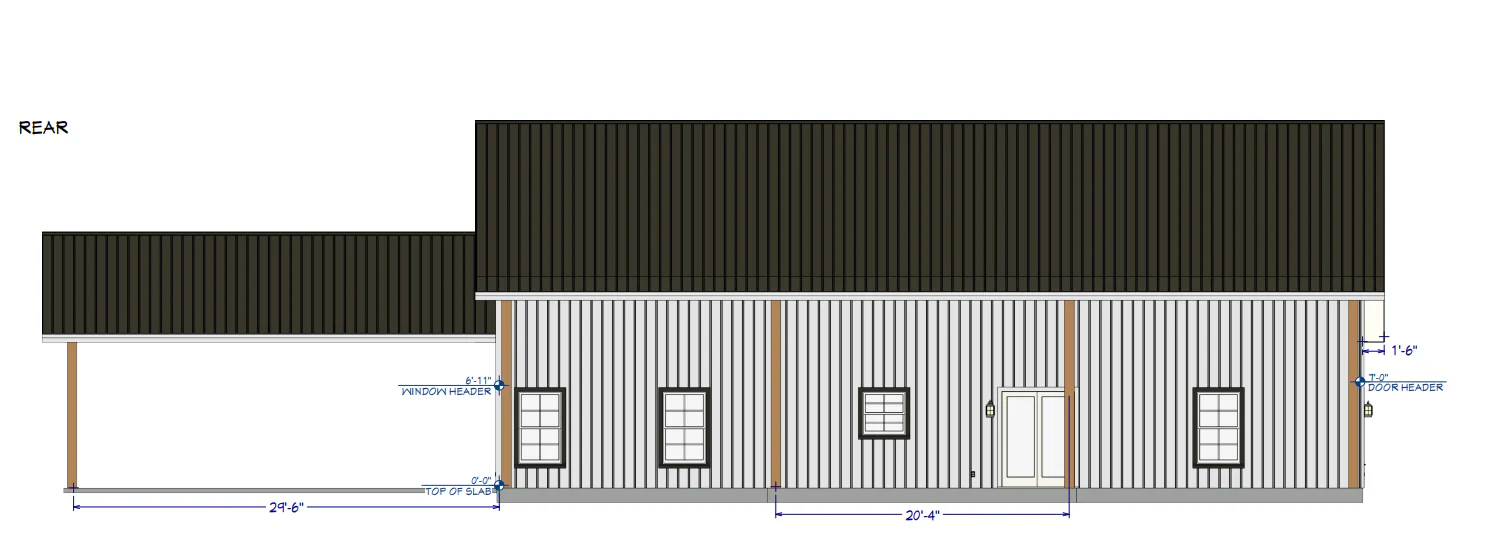 LP-3203 Aurora Barndominium House Plan - Image 4