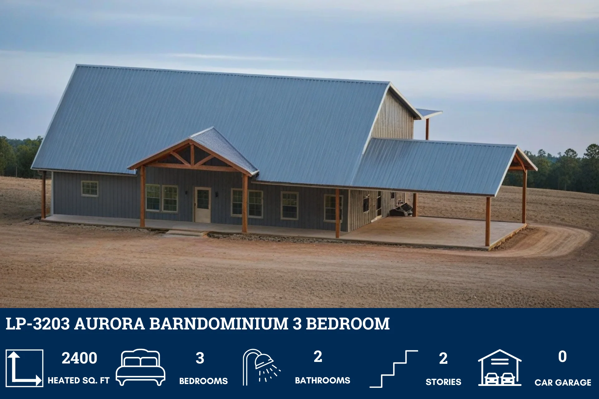 LP-3203 Aurora Barndominium House Plan - Image 6