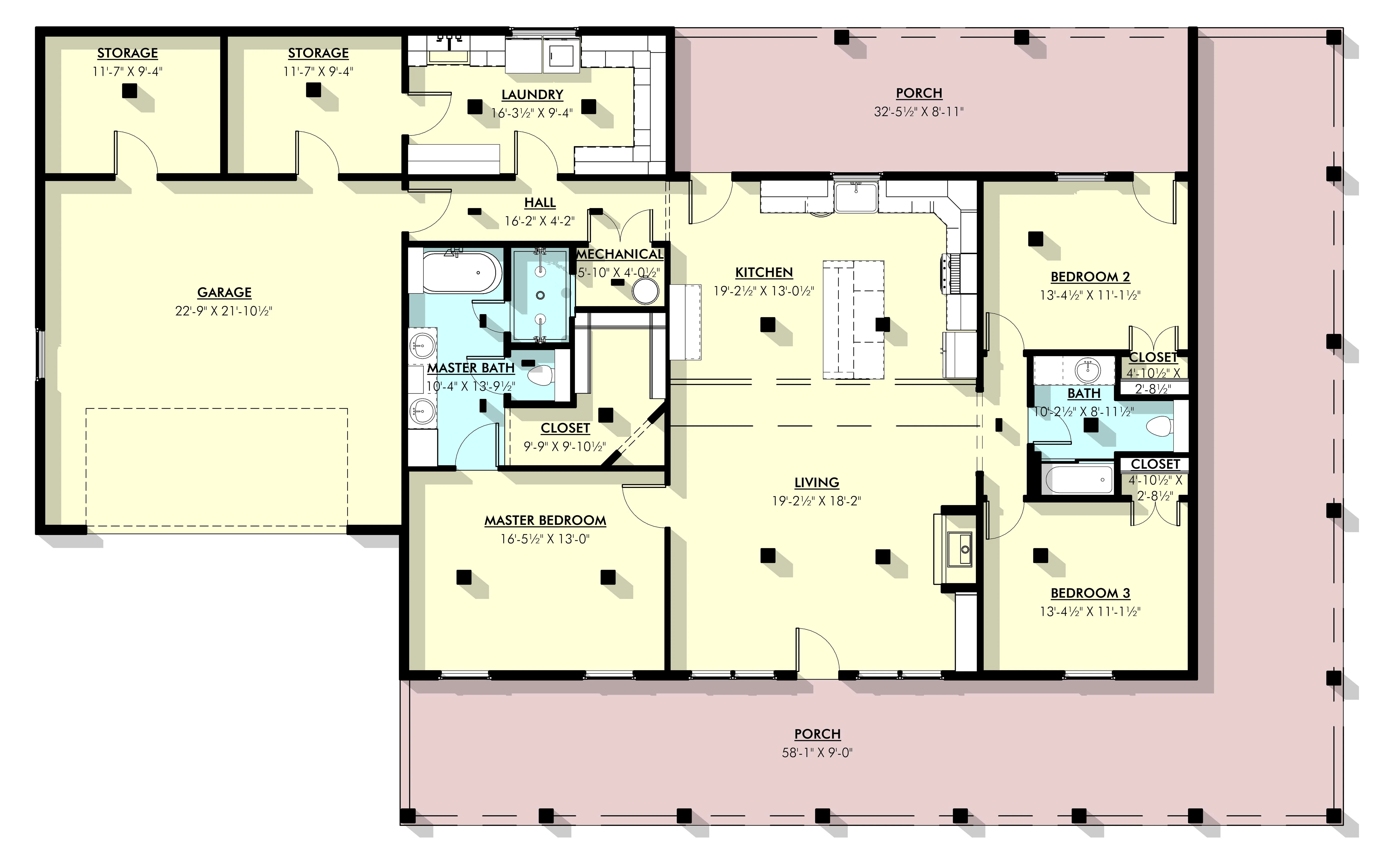 LP-3204 Gunther Barndominium House Plan - Image 3