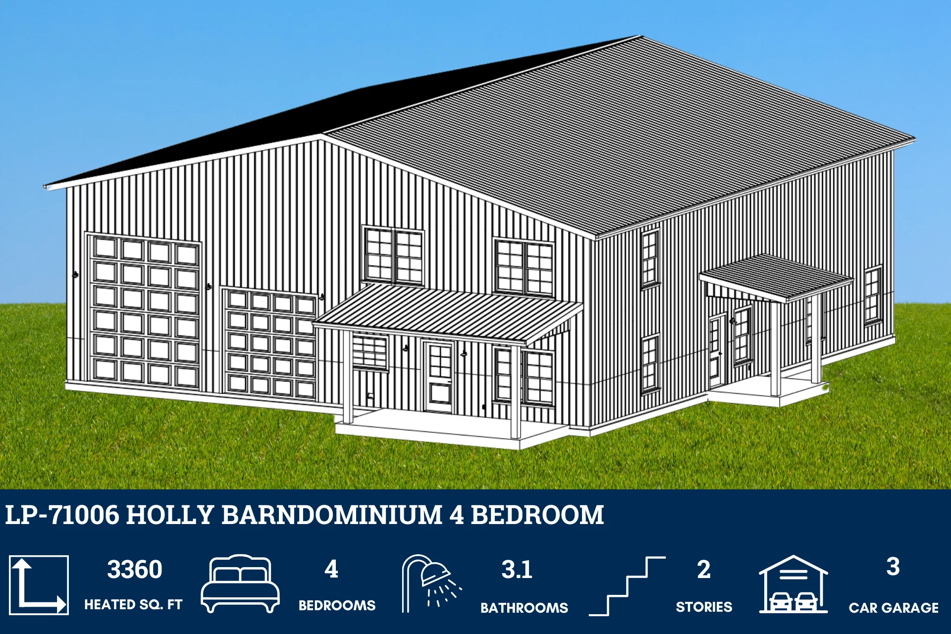 LP-71006 Holly Barndominium House Plan - Image 5
