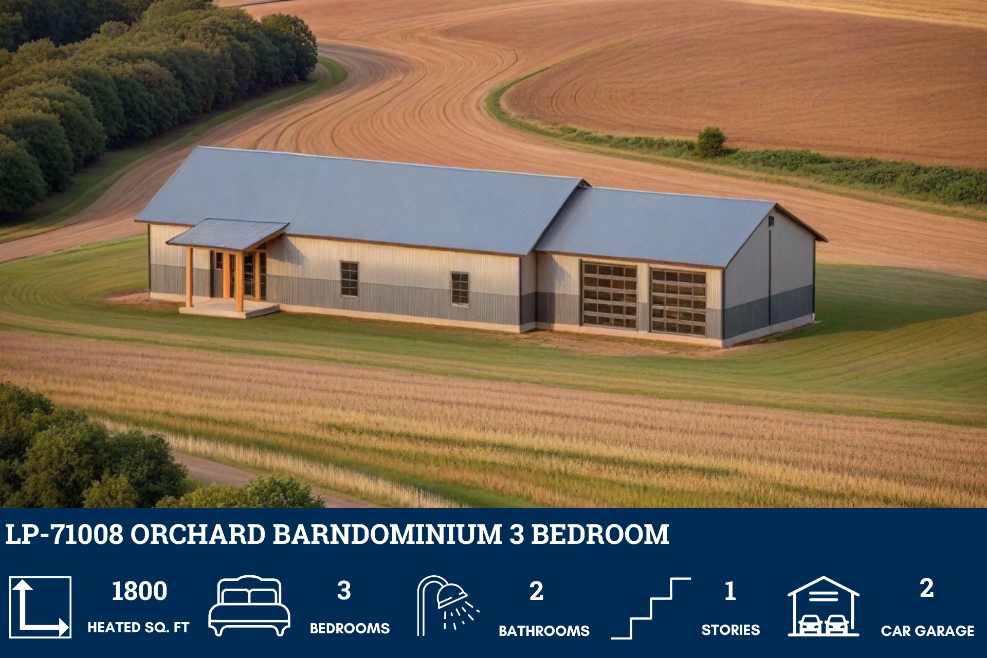 LP-71008 Orchard Barndominium House Plan - Image 3