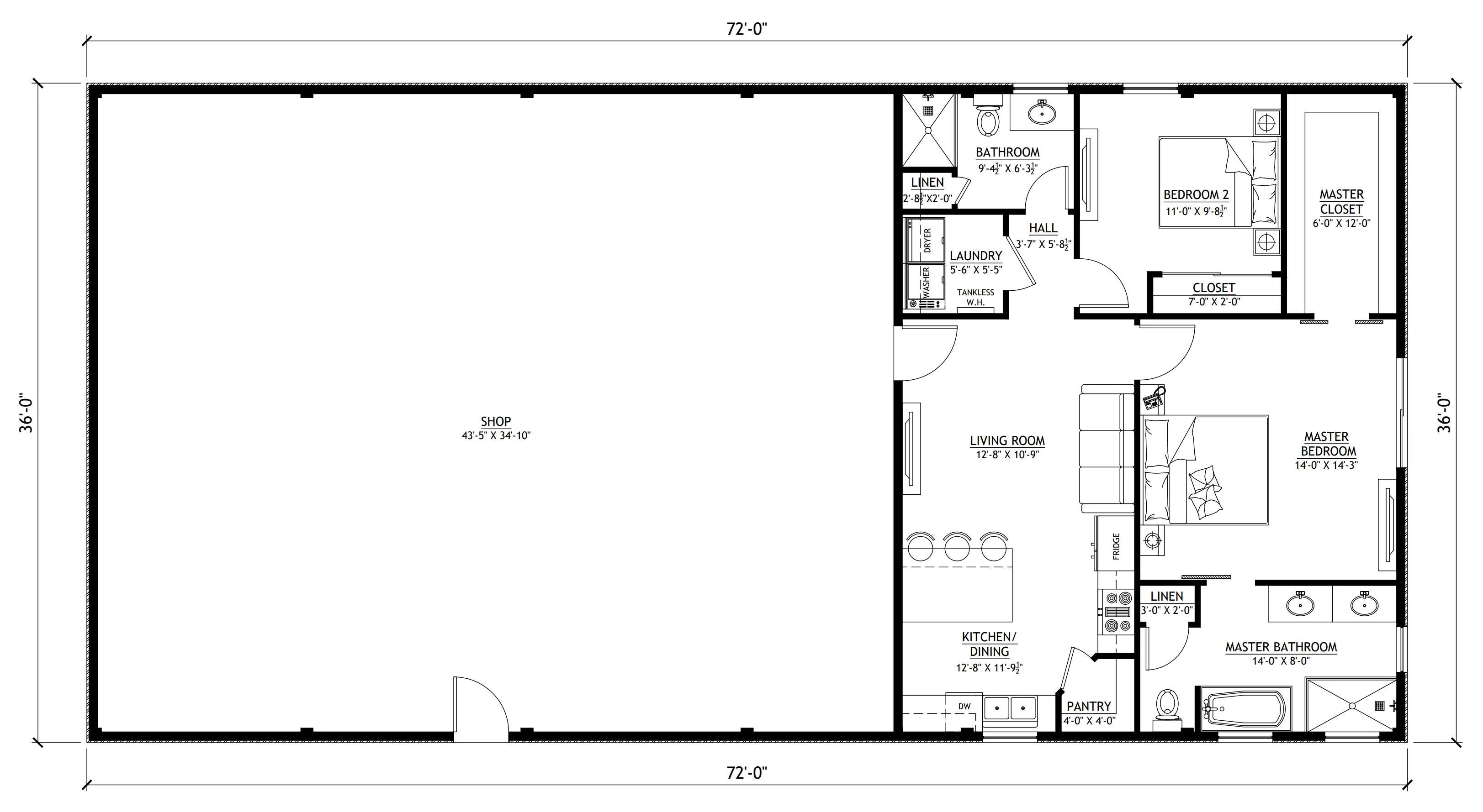PL-2842 Thomas Barndominium House Plan - Image 9