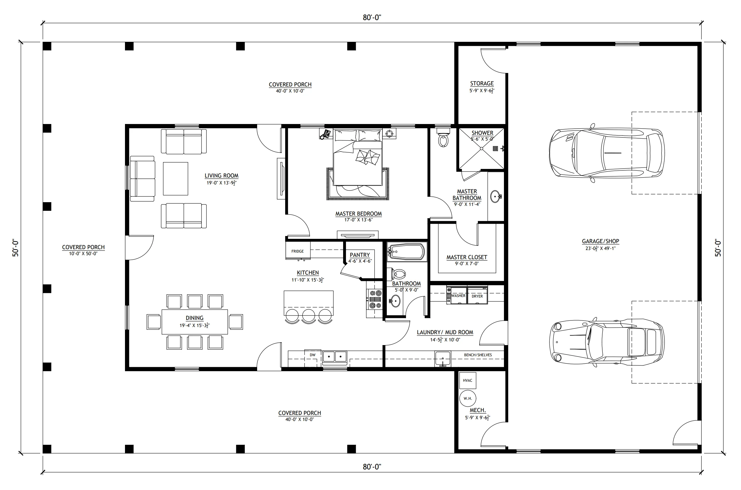 PL-2844 Arlene Barndominium House Plan - Image 9