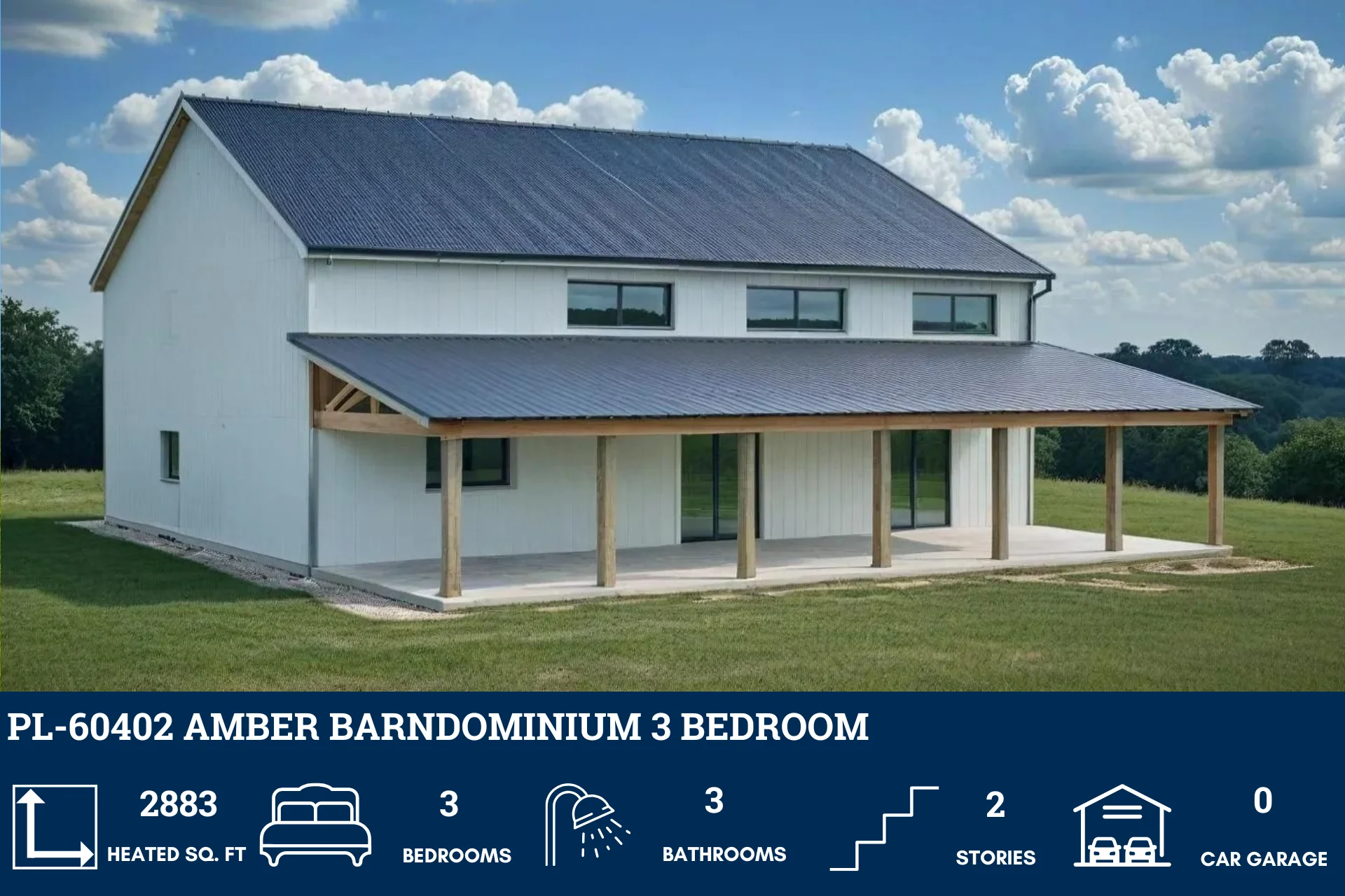 PL-60402 Amber Barndominium House Plan