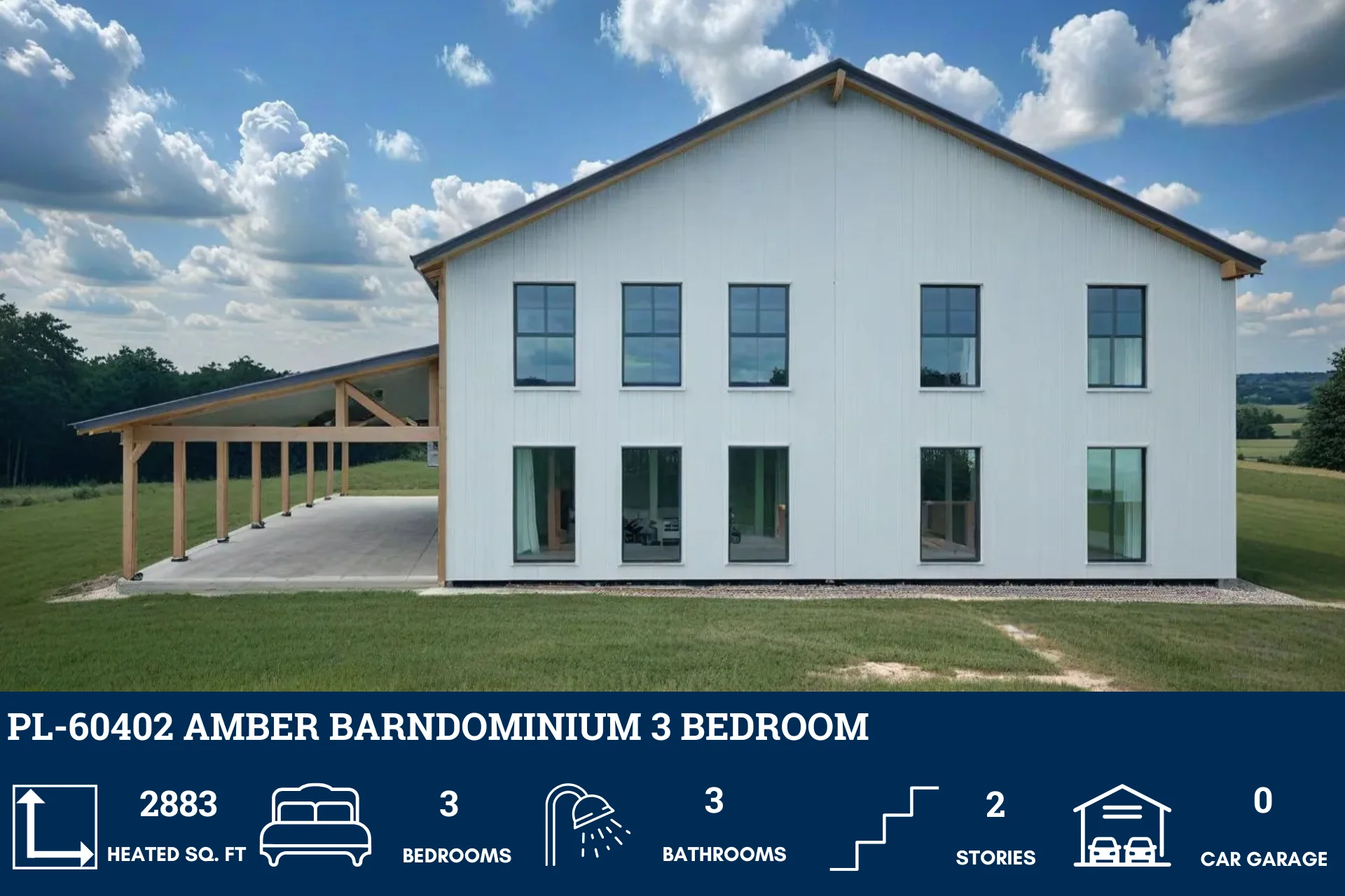 PL-60402 Amber Barndominium House Plan - Image 2