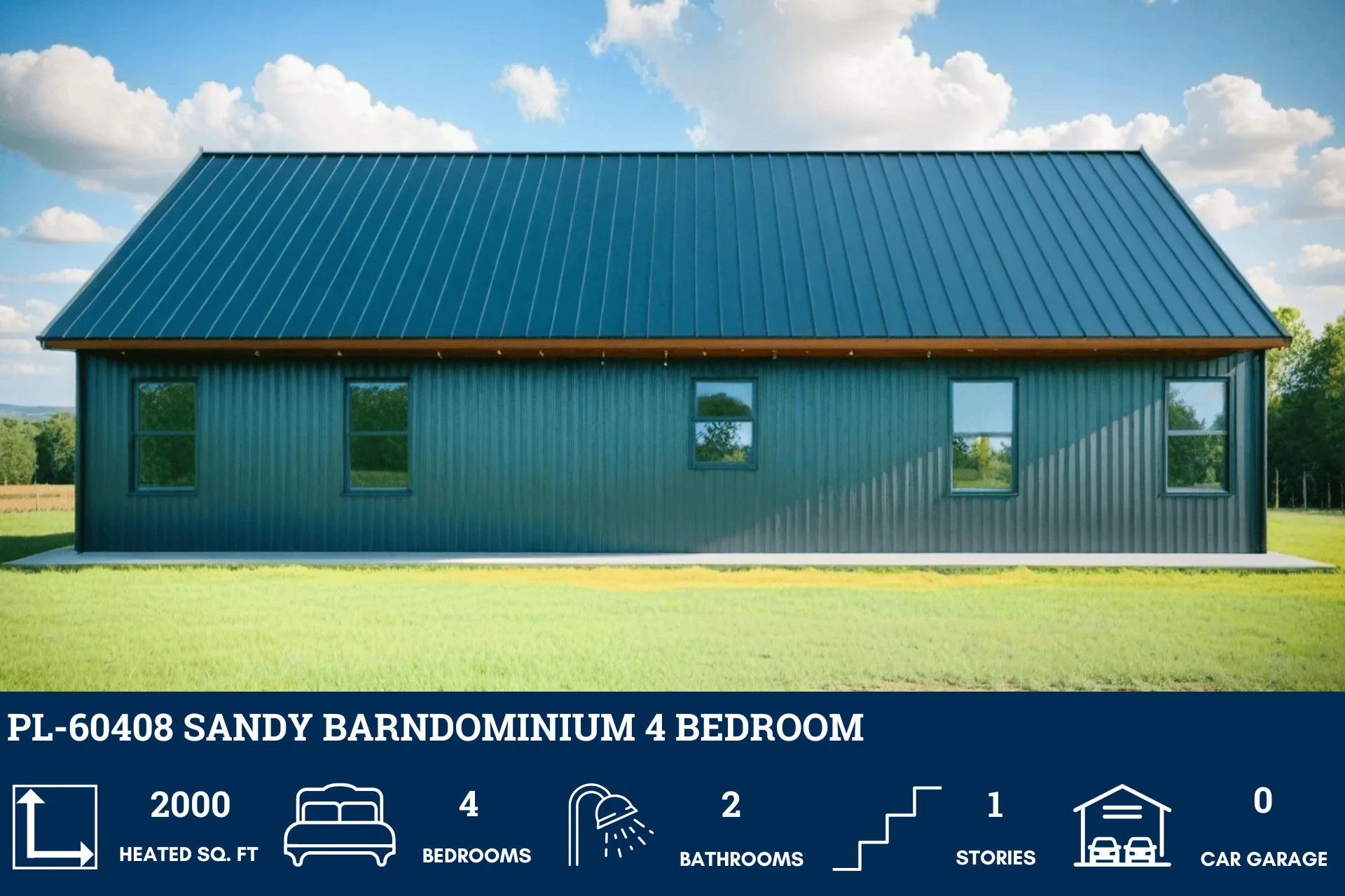 PL-60408 Sandy Barndominium House Plan - Image 2