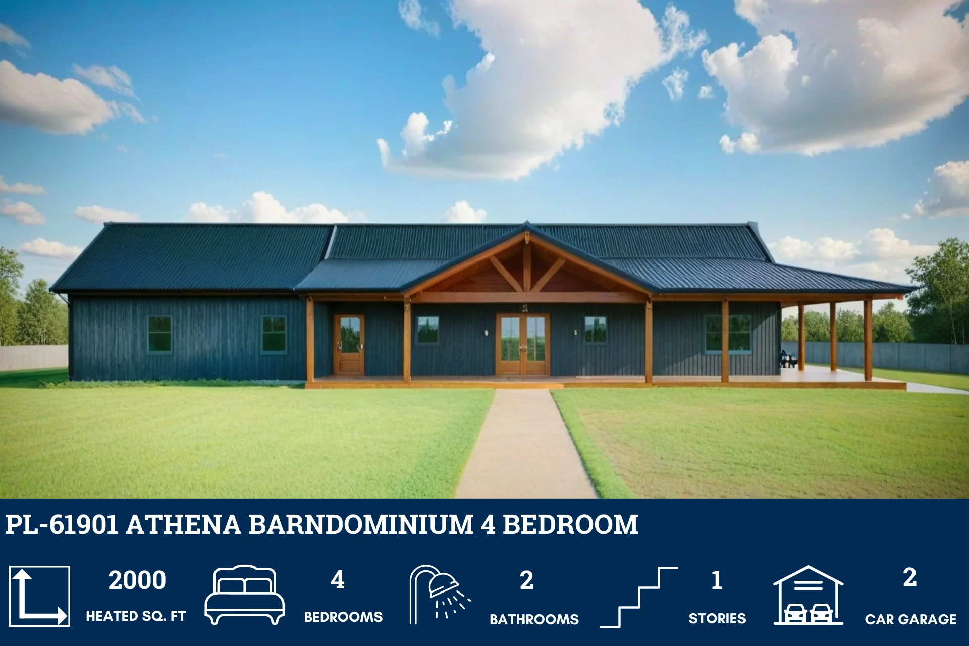 PL-61901 Athena Barndominium House Plan - Image 13