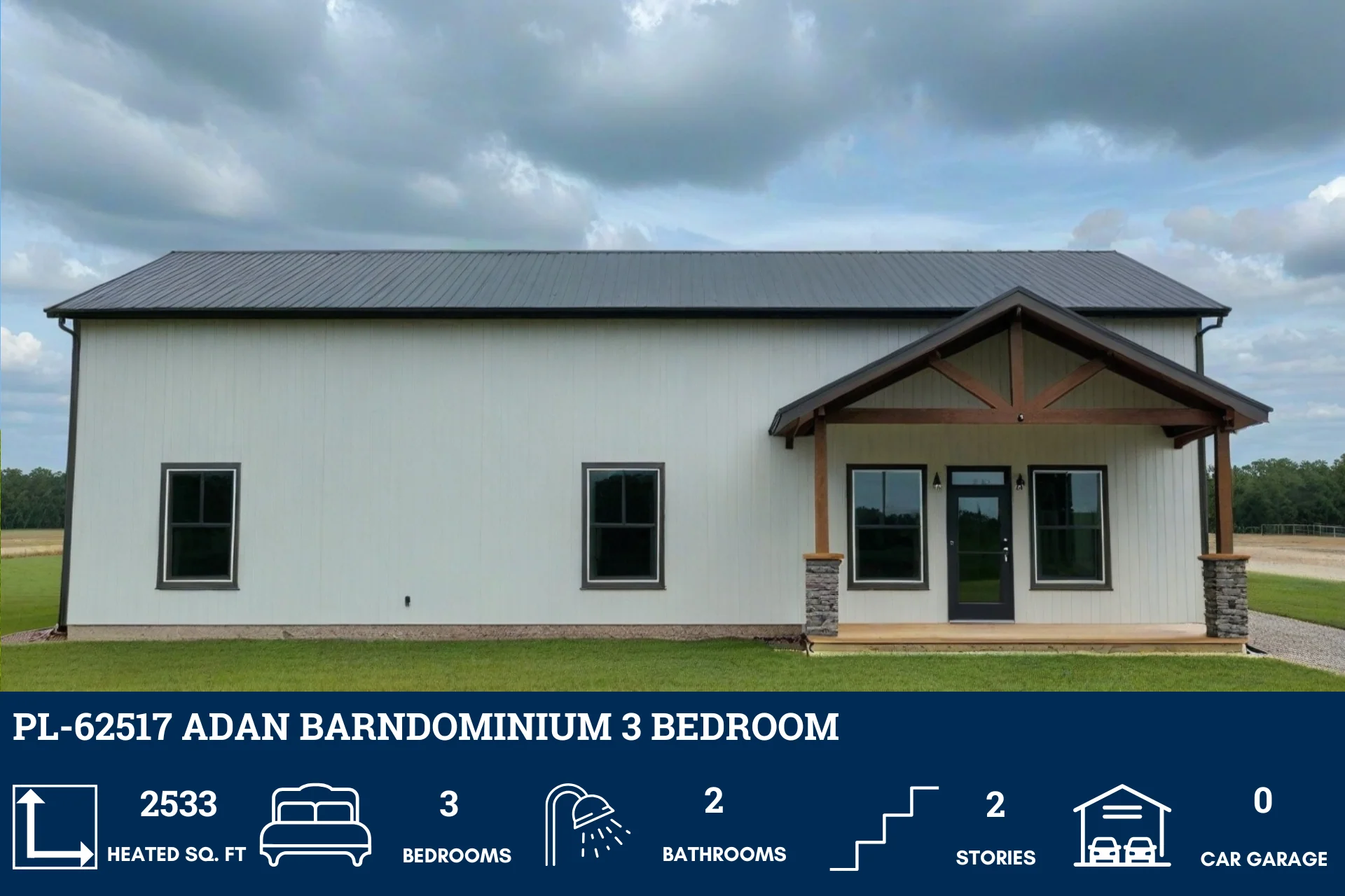 PL-62517 Adan Barndominium House Plan - Image 10