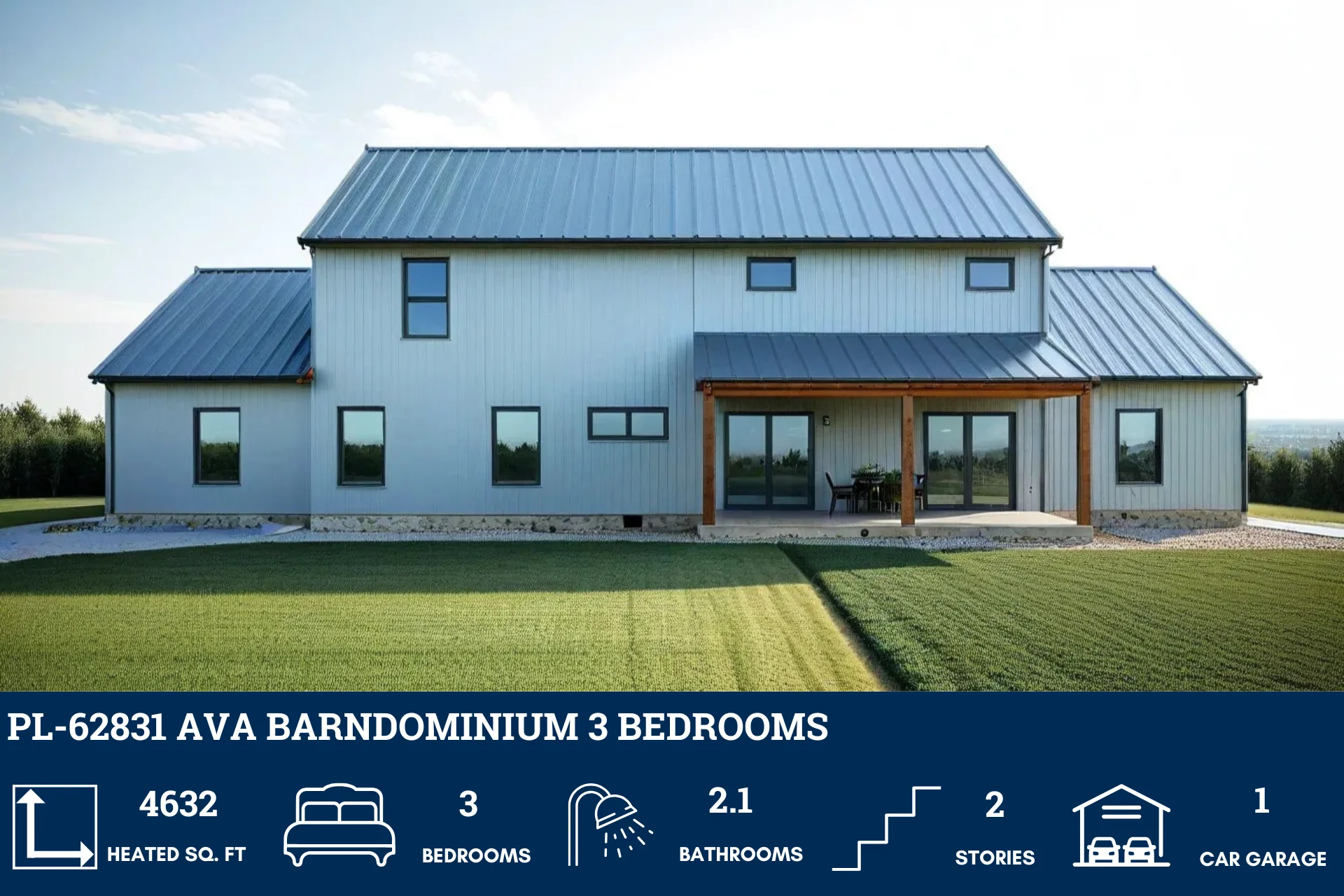 PL-62831 Ava Barndominium House Plan - Image 2