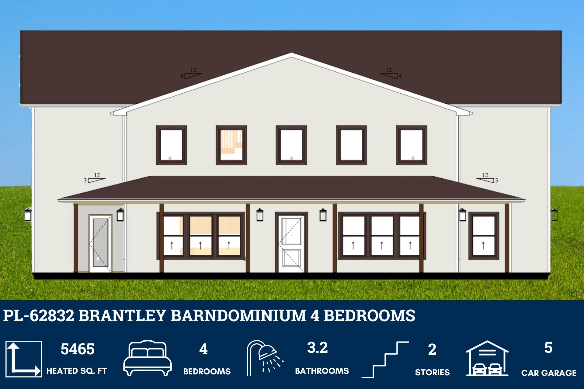 PL-62832 Brantley Barndominium House Plan - Image 3