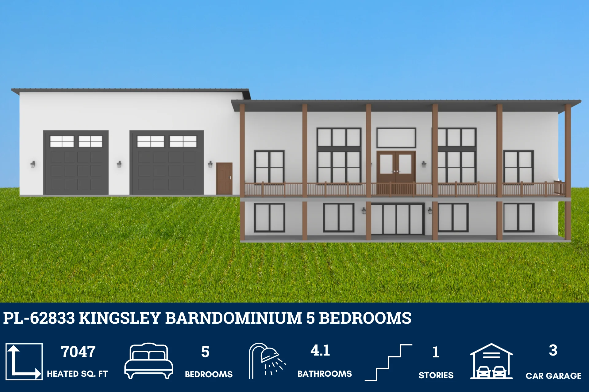 PL-62833 Kingsley Barndominium House Plan