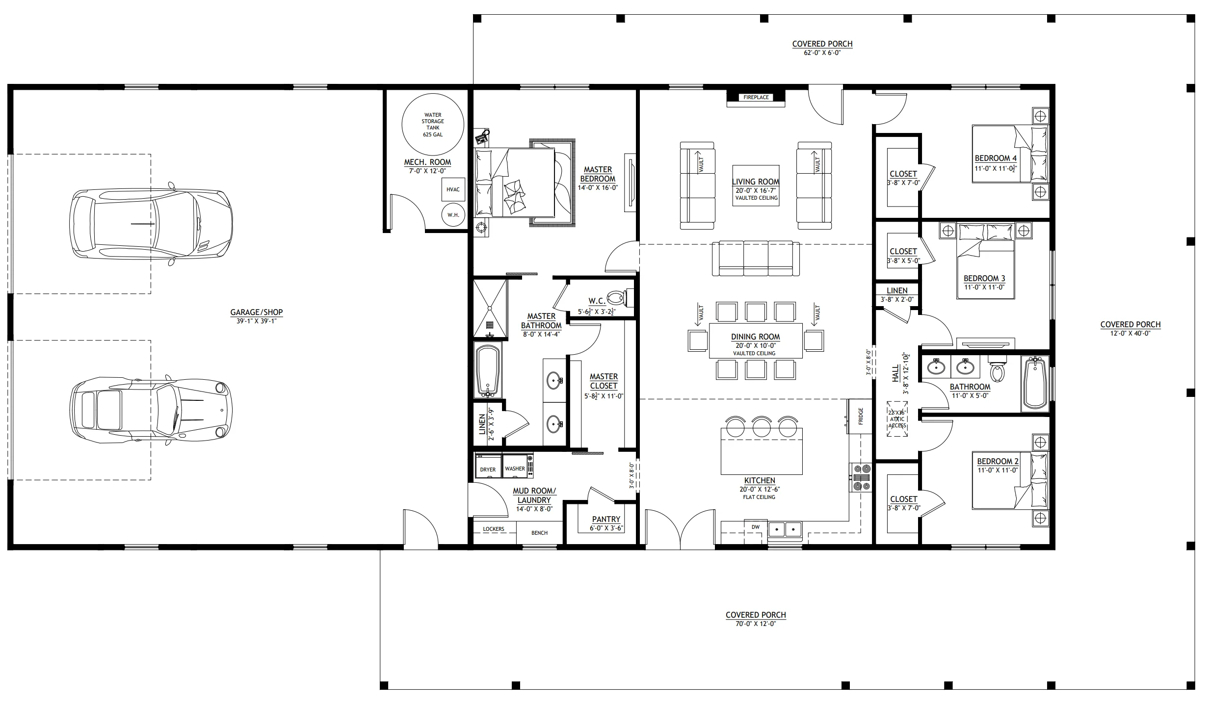 PL-63301 Windermere Barndominium House Plan - Image 14