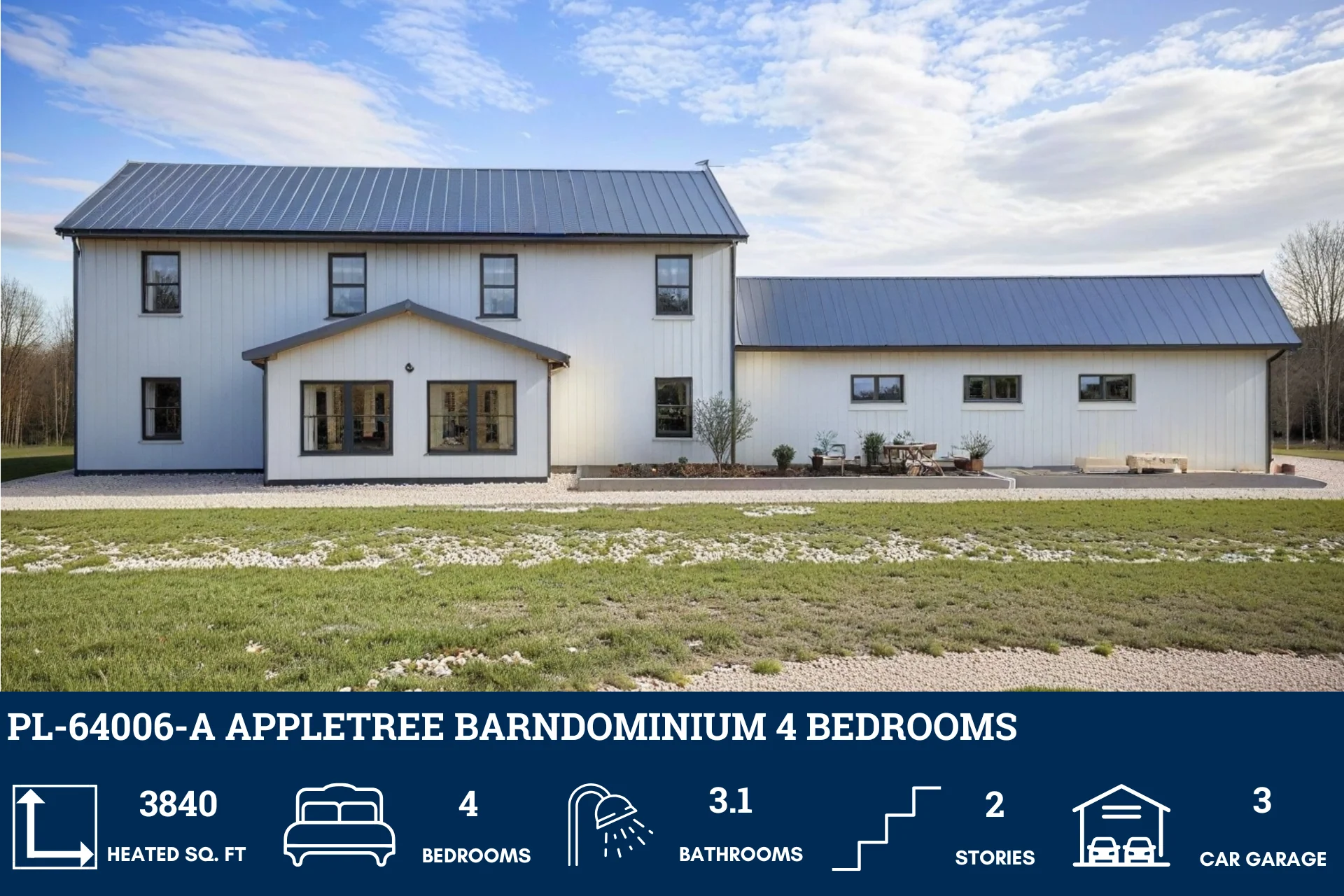 PL-64006-A Appletree Barndominium House Plan - Image 3