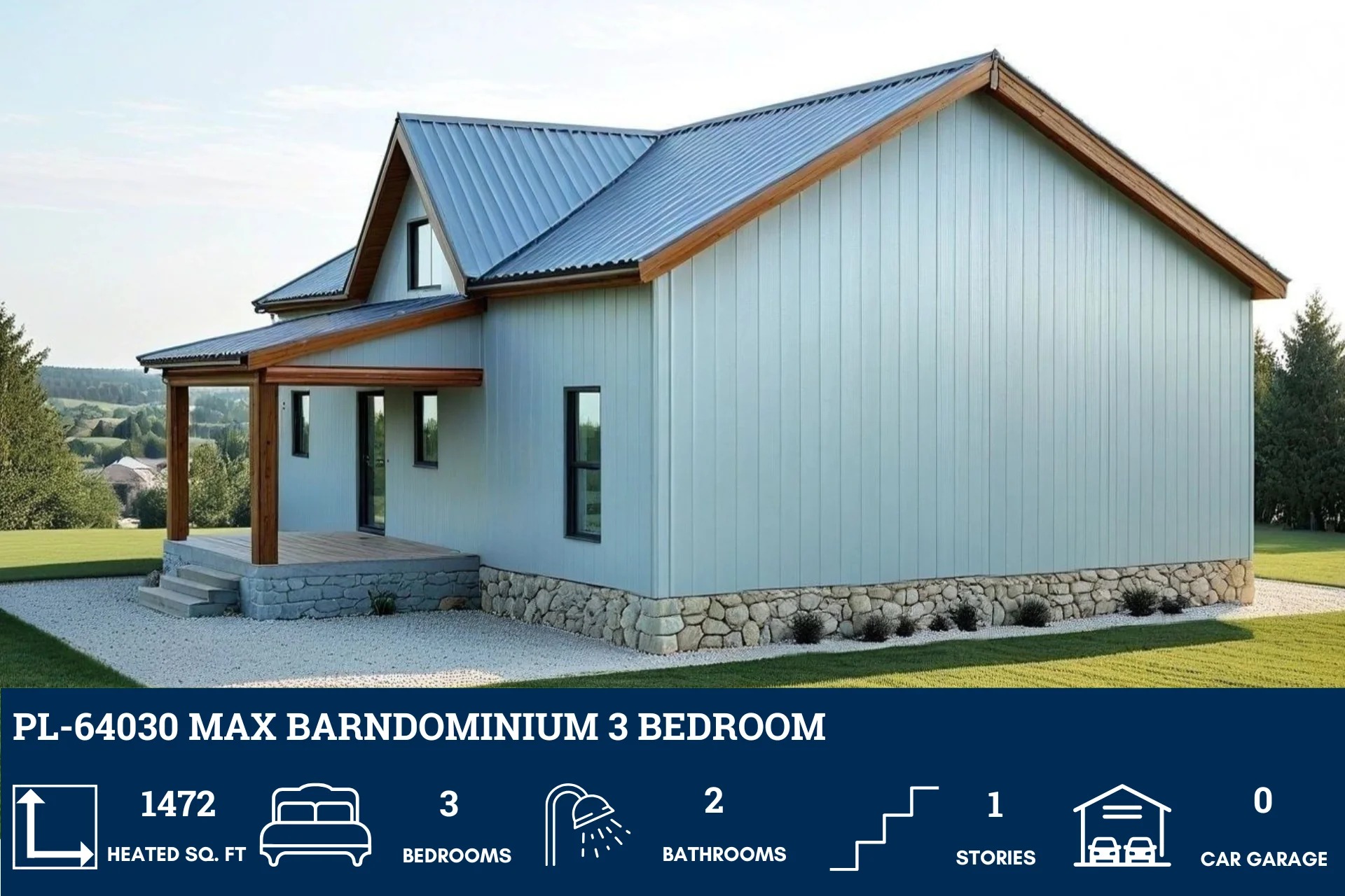PL-64030 Max Barndominium House Plan - Image 3