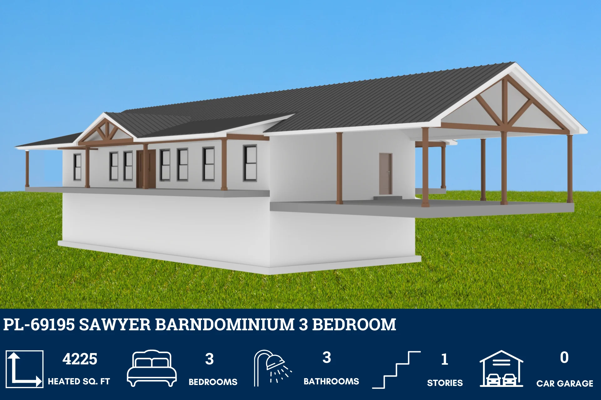 PL-69195 Sawyer Barndominium House Plan - Image 2